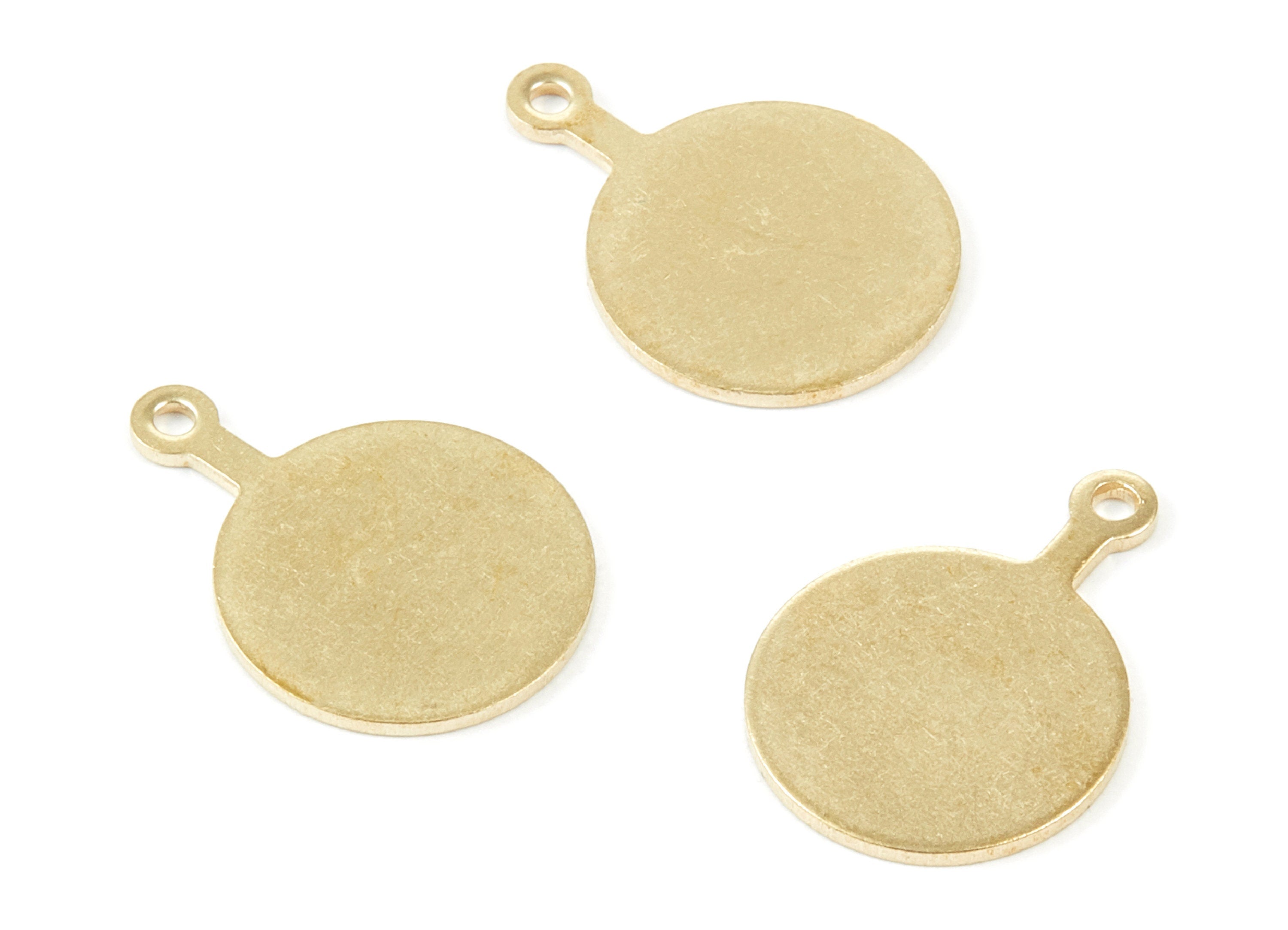 Brass Circle Charms - Circle Shpaed Raw Brass Pendant - Geometric Pendant - Jewelry Supplies - 22.5x15.94x1mm - PP1870 - DOMEDBAZAAR