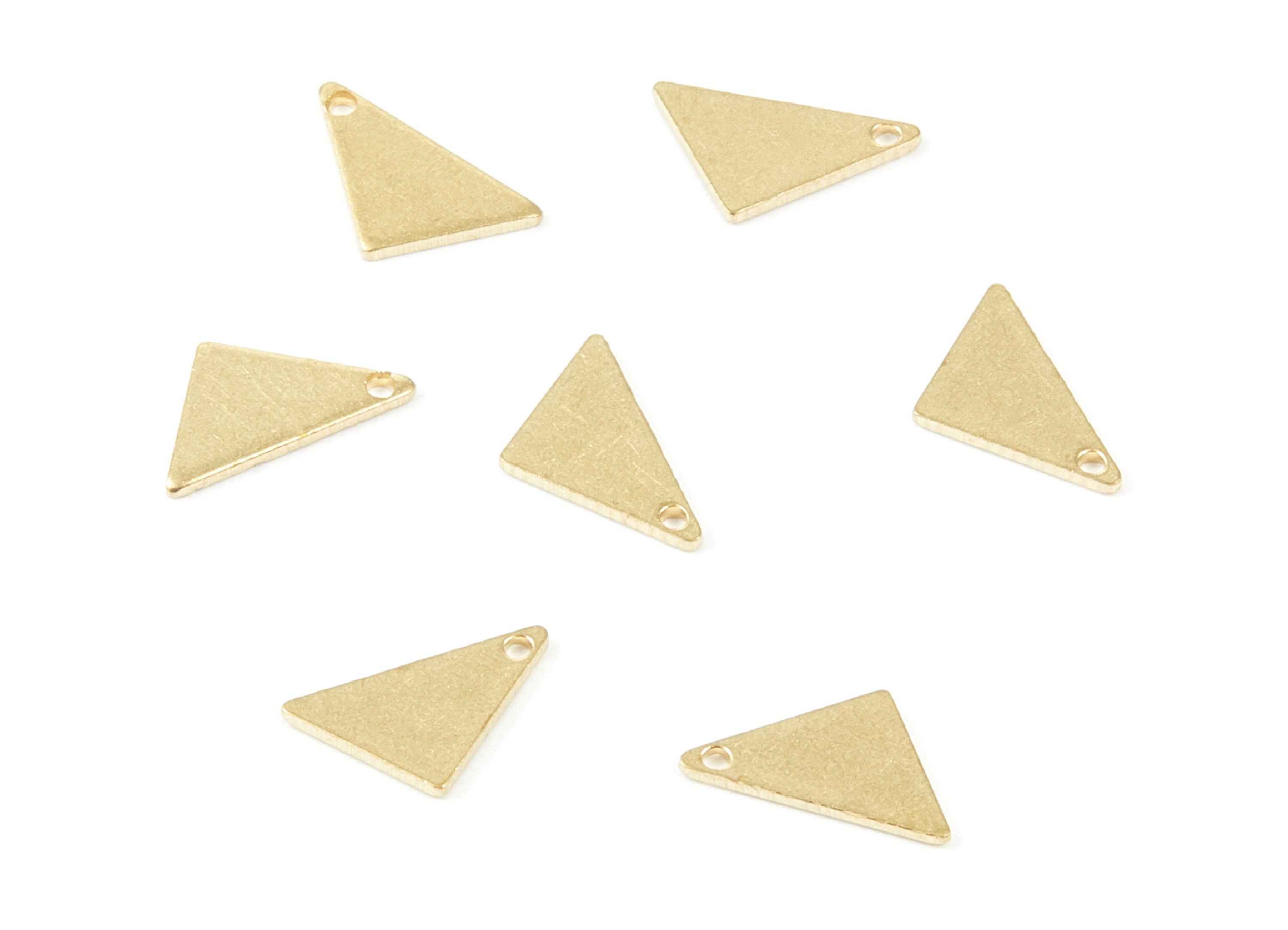 Brass Triangle Charms - Triangle Shpaed Raw Brass Pendant - Earring Findings - Jewelry Supplies - 8.9x7.48x0.8mm - PP1919 - DOMEDBAZAAR