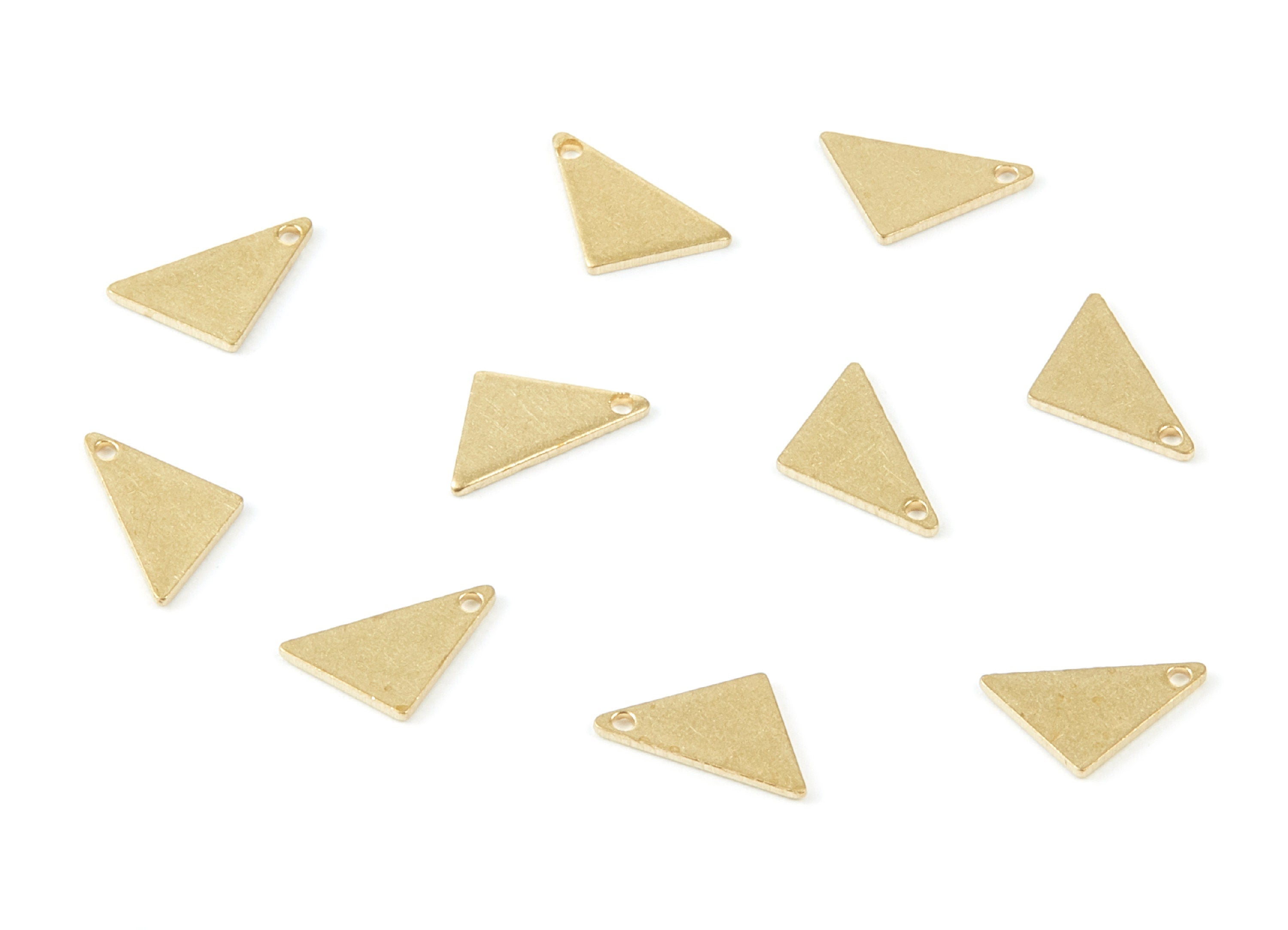 Brass Triangle Charms - Triangle Shpaed Raw Brass Pendant - Earring Findings - Jewelry Supplies - 8.9x7.48x0.8mm - PP1919 - DOMEDBAZAAR