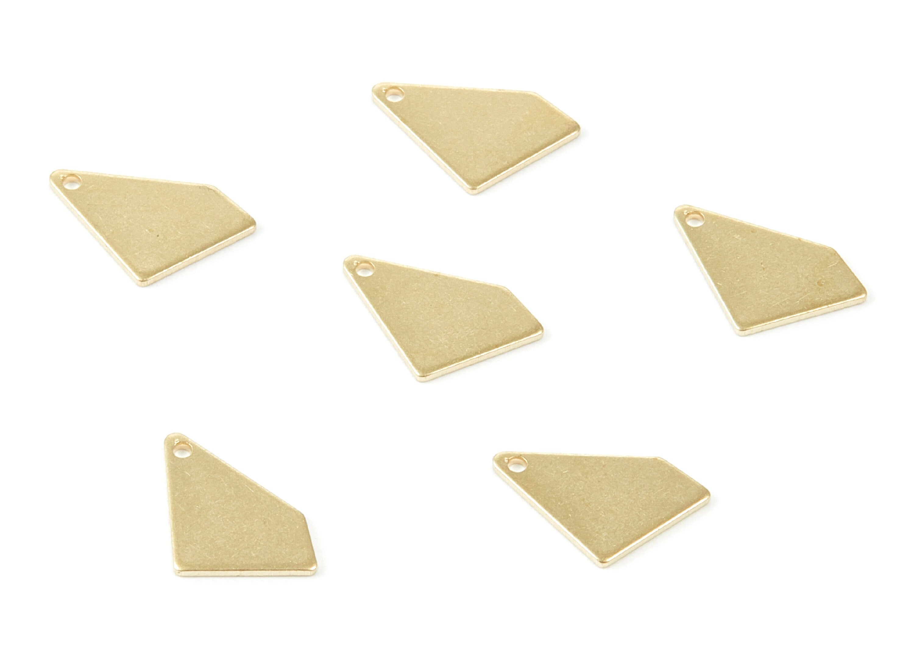 Personalized stamping blank - Brass Geometric Charms - Geometric Shpaed Raw Brass Pendant - Earring Findings - 11.22x9.28x0.77mm - PP1858 - DOMEDBAZAAR