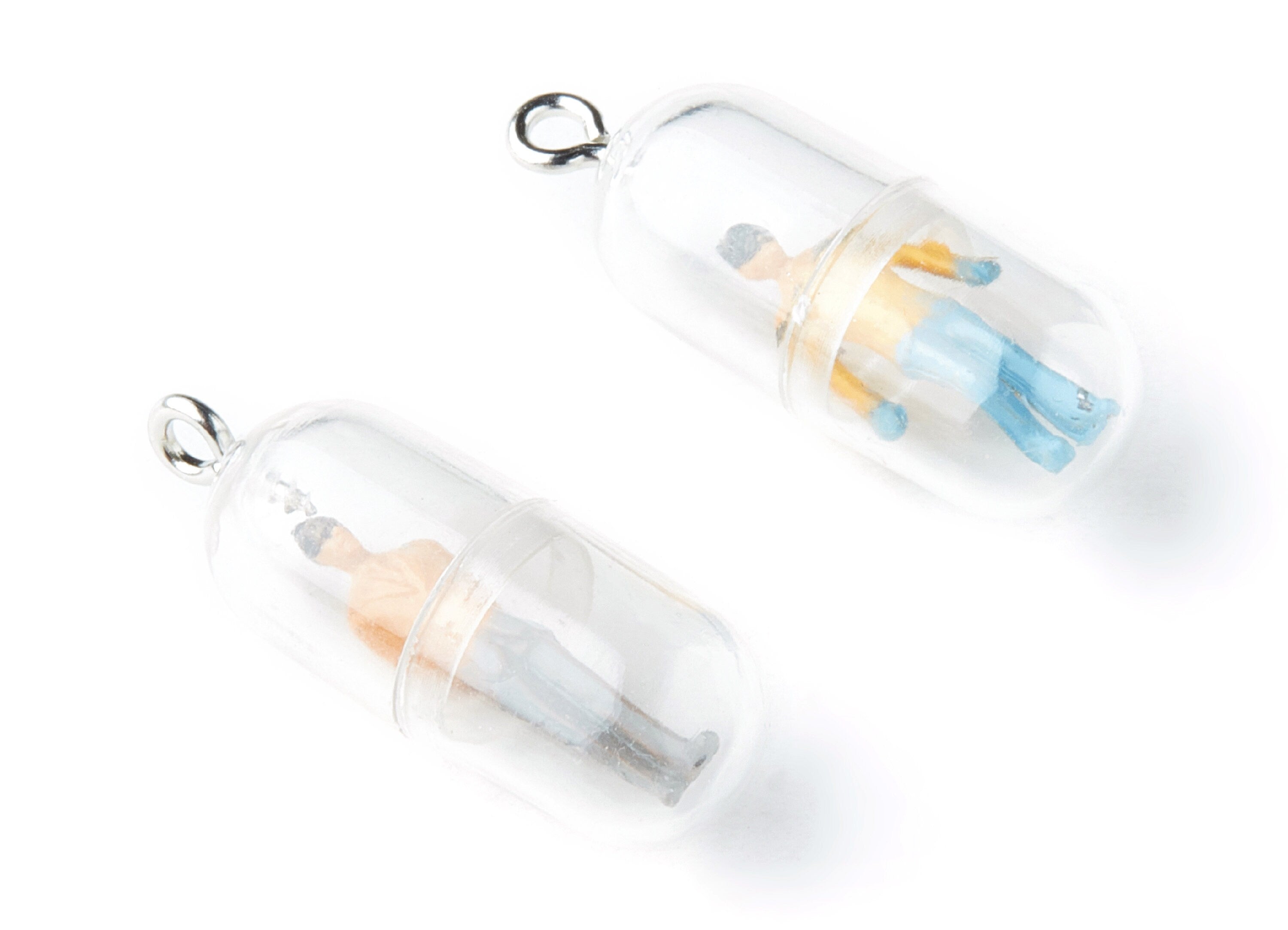 Resin Charms - Bottled Resin Charms - Resin Earrings - 1 Hole - 28.4x10.5x10.5mm - RC1009A - DOMEDBAZAAR