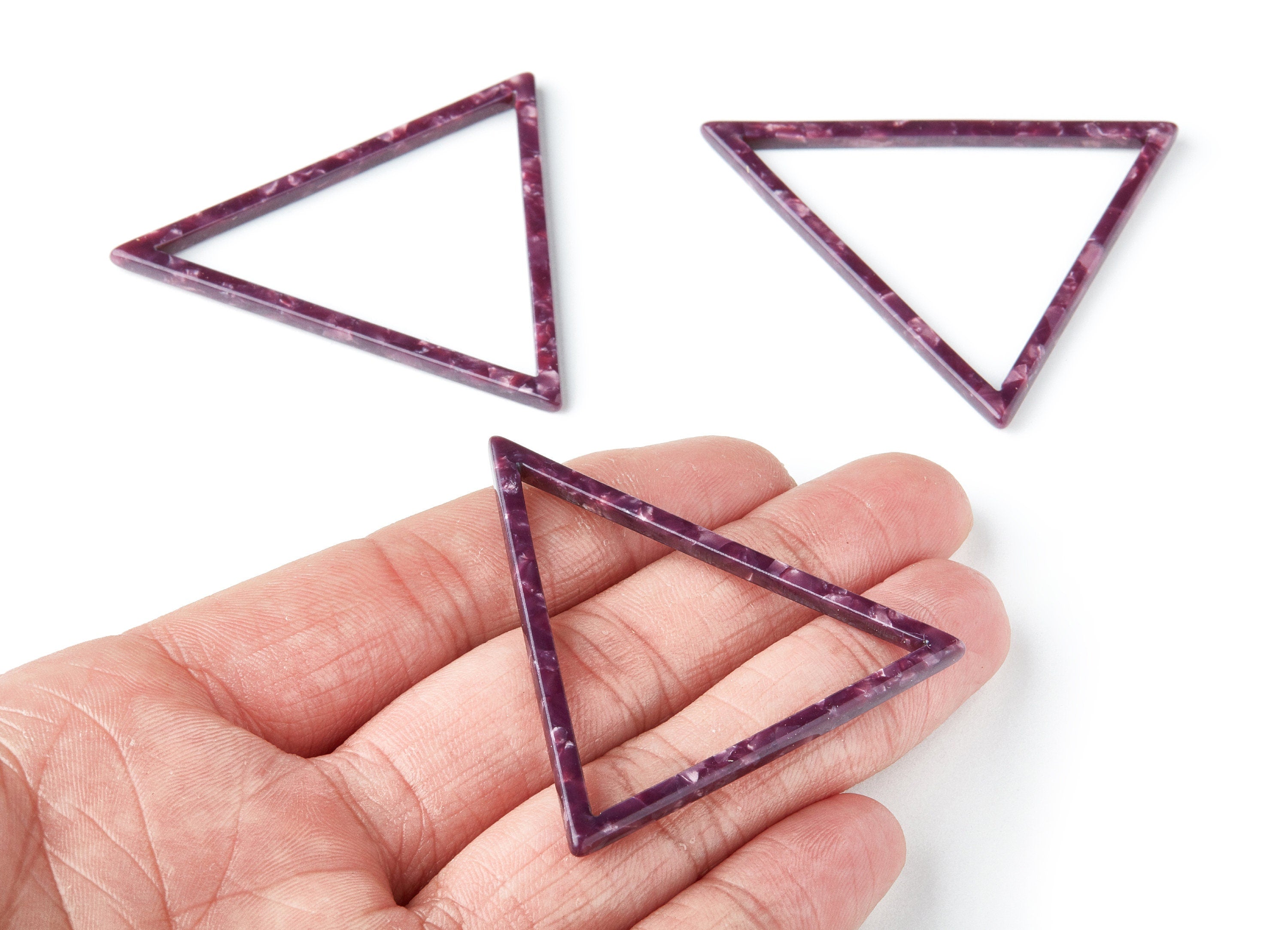 Acetate Triangle Earring Charms - Triangle Pendant - Earring Findings - Jewelry Supplies - Color Code: A41 - 57.7x51.4x2.7mm - AC1374D - DOMEDBAZAAR