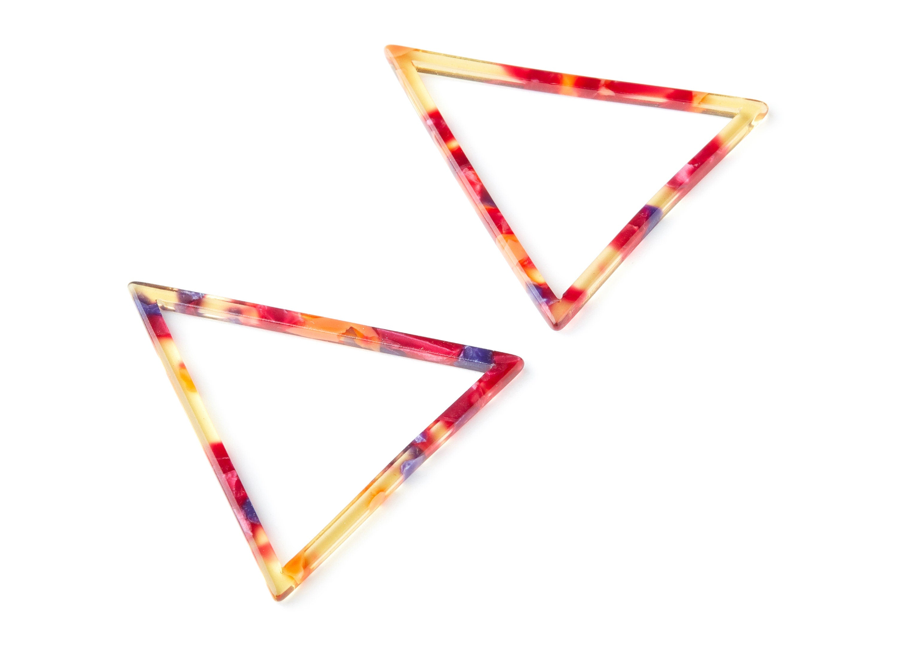 Acetate Triangle Earring Charm - Triangle Shaped Pendant - Earring Findings - Jewelry Supplies - Color Code: A44 - 57.7x51.4x2.7mm - AC1374G - DOMEDBAZAAR