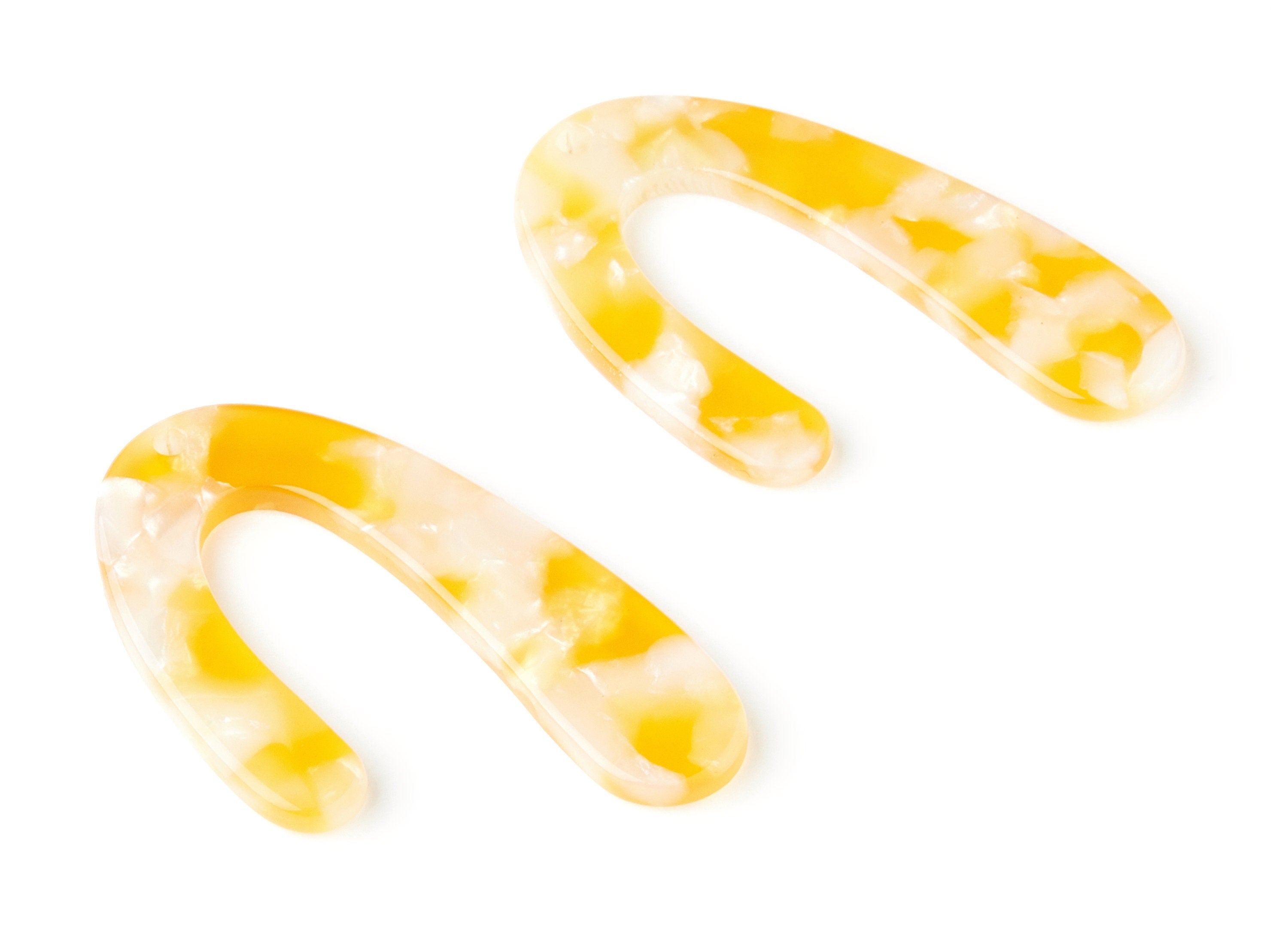 Acetate U Earring Charms - U Shaped Pendant - Earring Findings - Jewelry Supplies - Color Code: A43 - 44.5x27x2.68mm - AC1363A - DOMEDBAZAAR