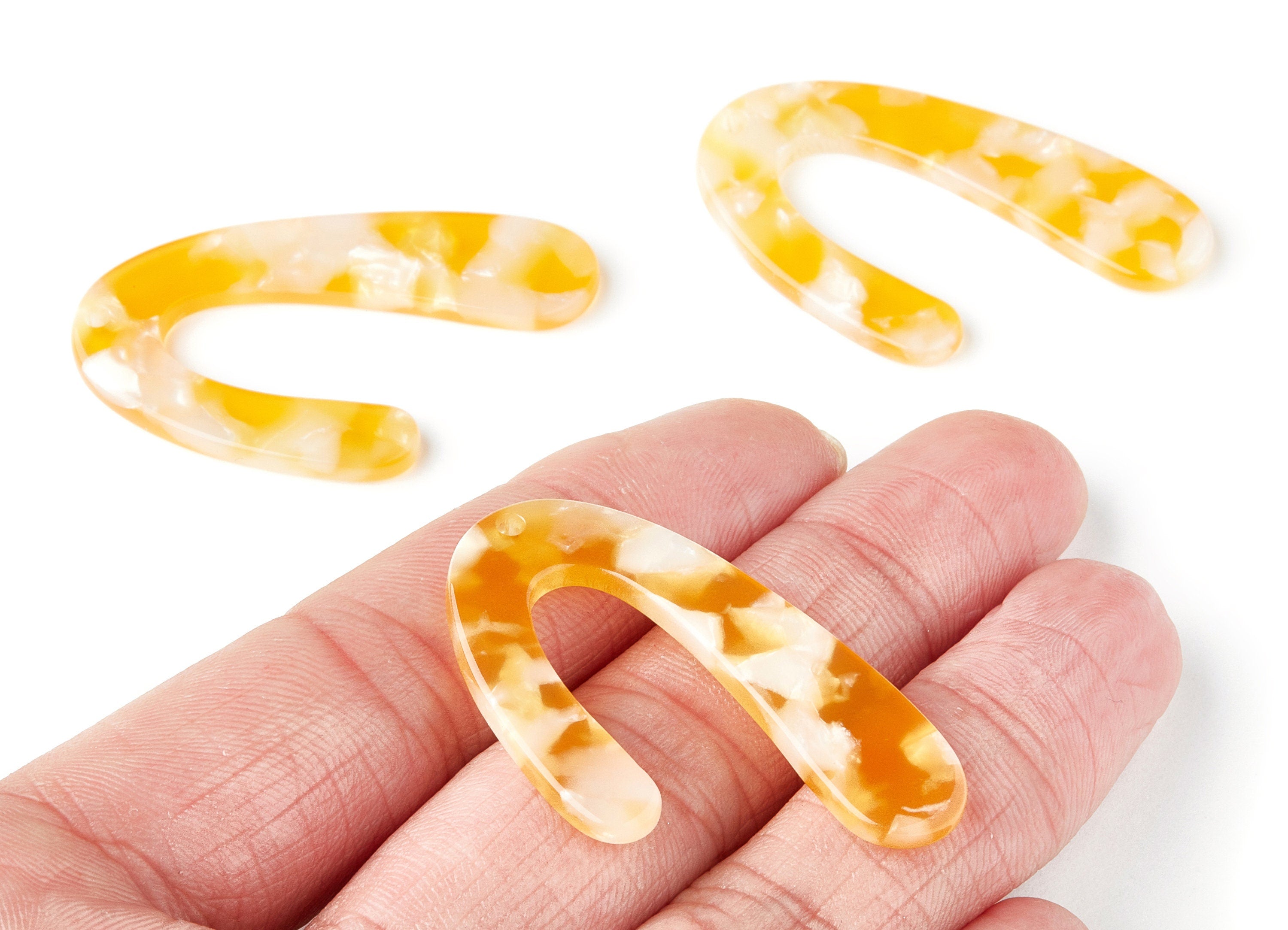 Acetate U Earring Charms - U Shaped Pendant - Earring Findings - Jewelry Supplies - Color Code: A43 - 44.5x27x2.68mm - AC1363A - DOMEDBAZAAR