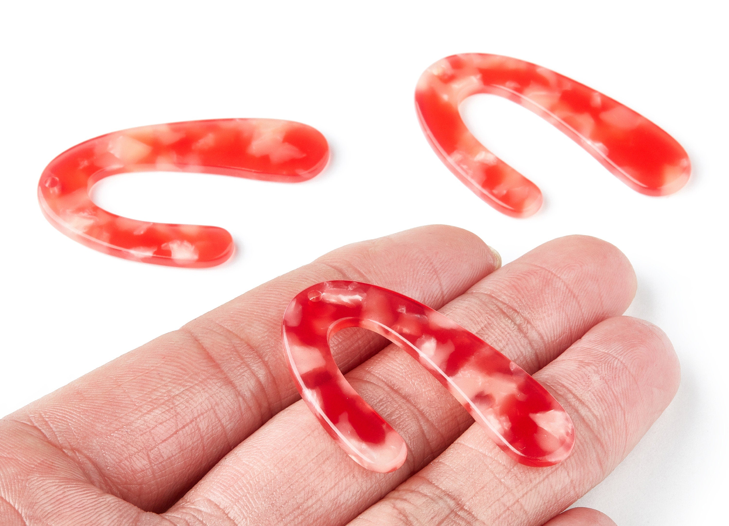 Acetate U Earring Charms - U Pendant - Earring Findings - Jewelry Supplies  - Color Code: A34 - 44.5x27x2.68mm - AC1363B - DOMEDBAZAAR