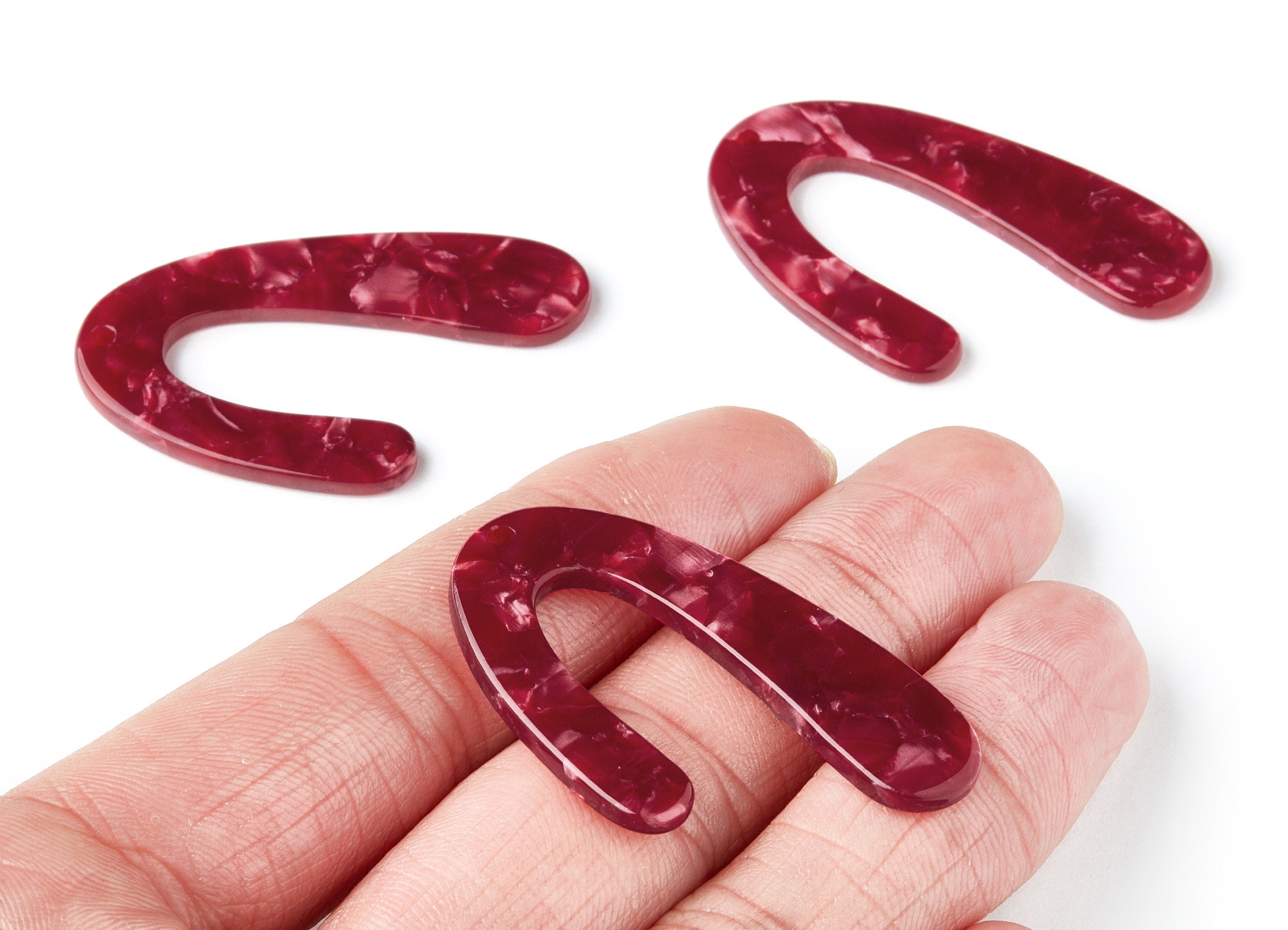 Acetate U Earring Charms - U Shaped Pendant - 1 Holes - Earring Findings - Jewelry Supplies - Color Code: A47 - 44.5x27x2.68mm - AC1363D - DOMEDBAZAAR