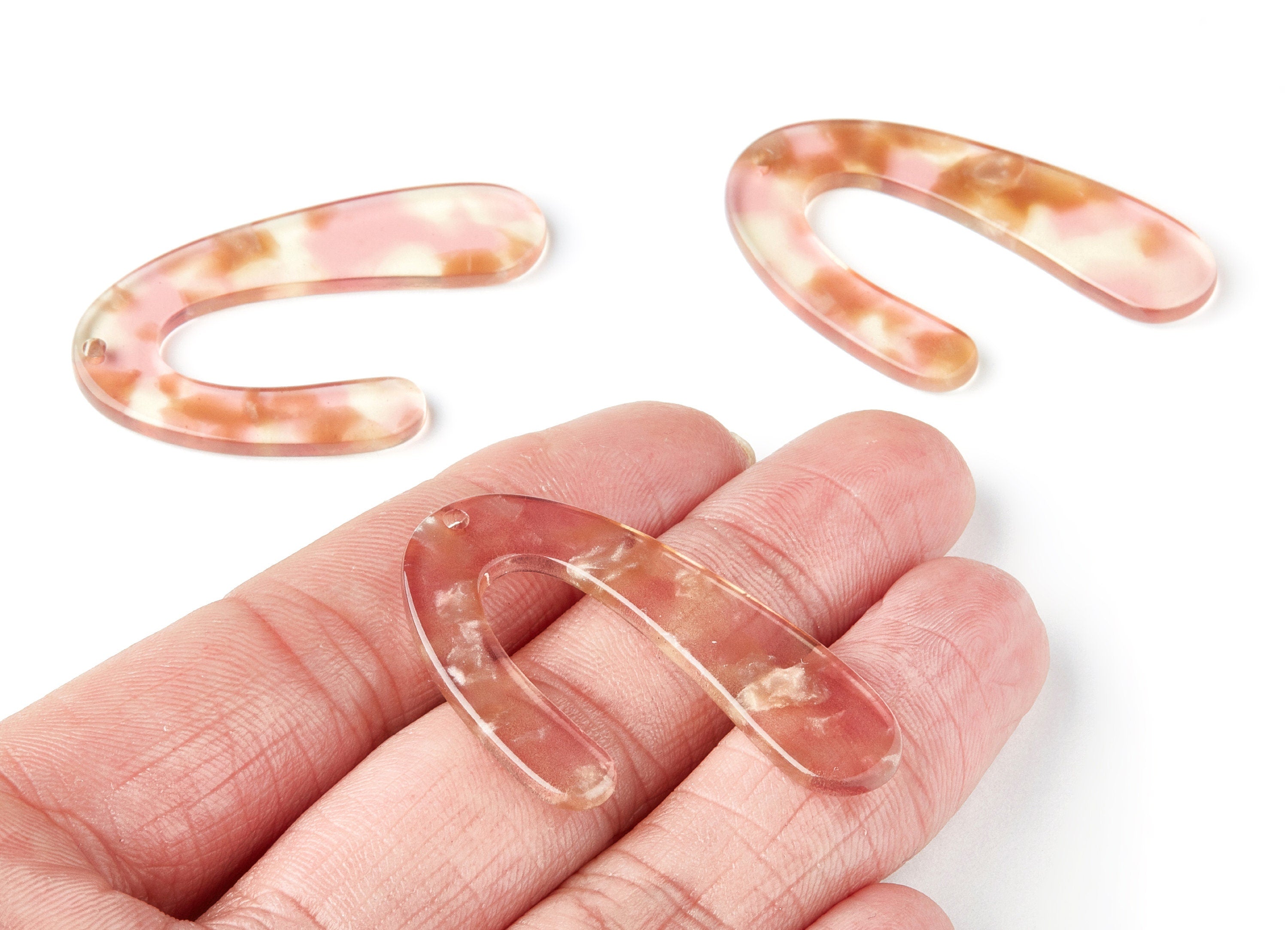 Acetate U Earring Charms - U Shaped Pendant - Earring Findings - Jewelry Supplies - Color Code: A45 - 44.5x27x2.68mm - AC1363E - DOMEDBAZAAR