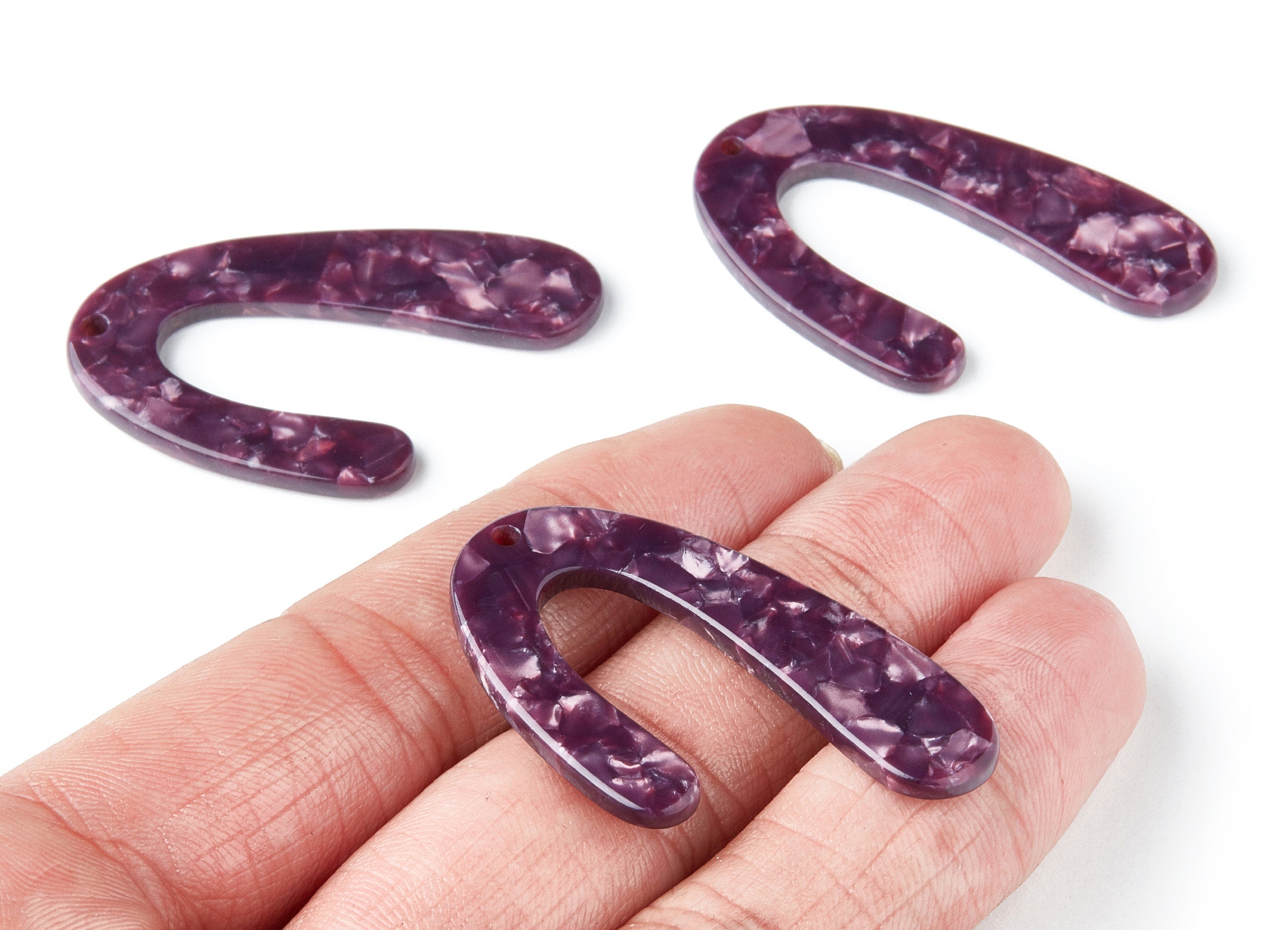 Acetate U Earring Charms - U Shaped Pendant - Earring Findings - Jewelry SuppliesColor Code: A41 - 44.5x27x2.68mm - AC1363F - DOMEDBAZAAR