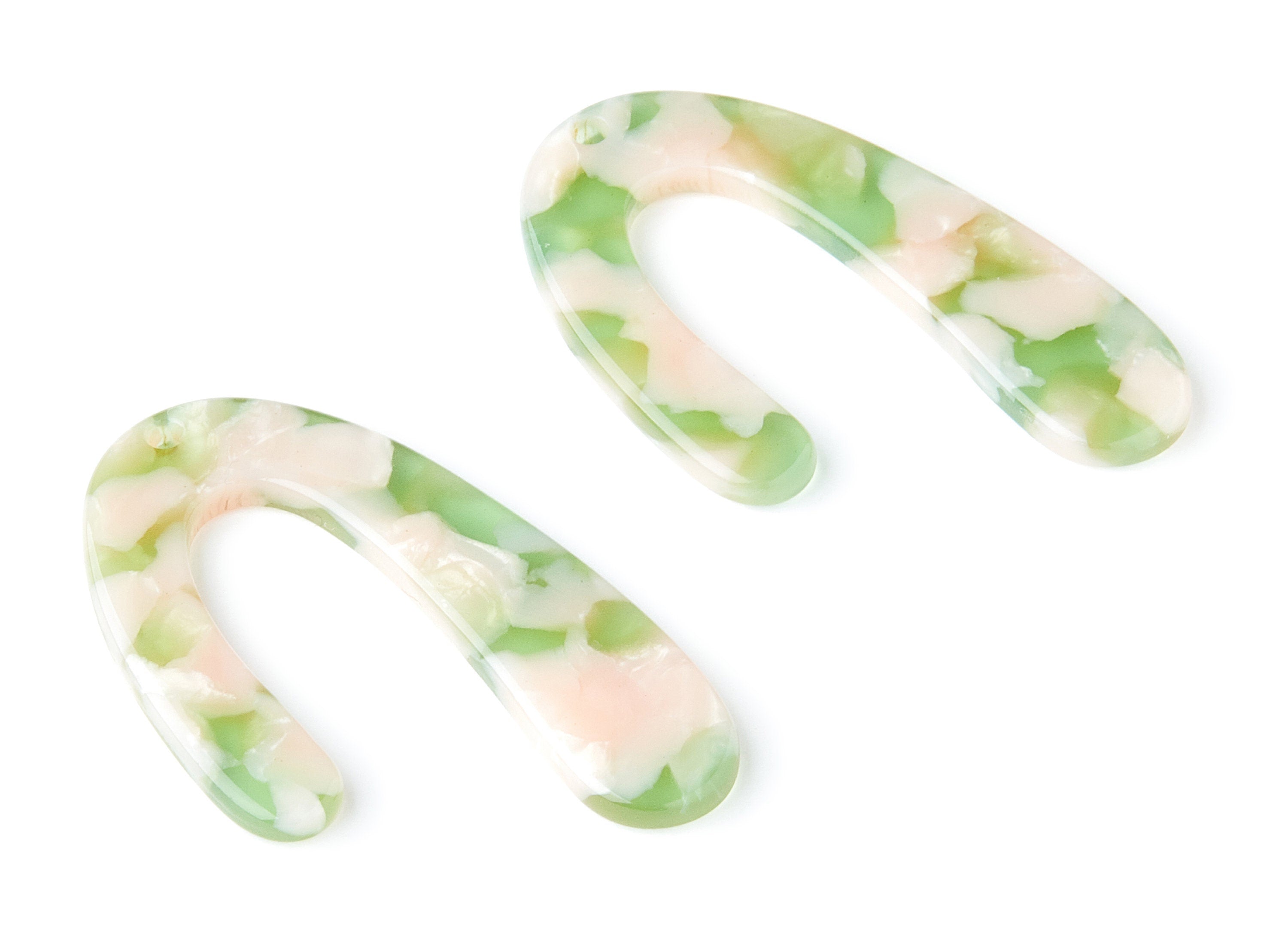 Acetate U Earring Charms - U Shaped Pendant - Earring Findings - Jewelry Supplies - Color Code: A38 - 44.5x27x2.68mm - AC1363G - DOMEDBAZAAR