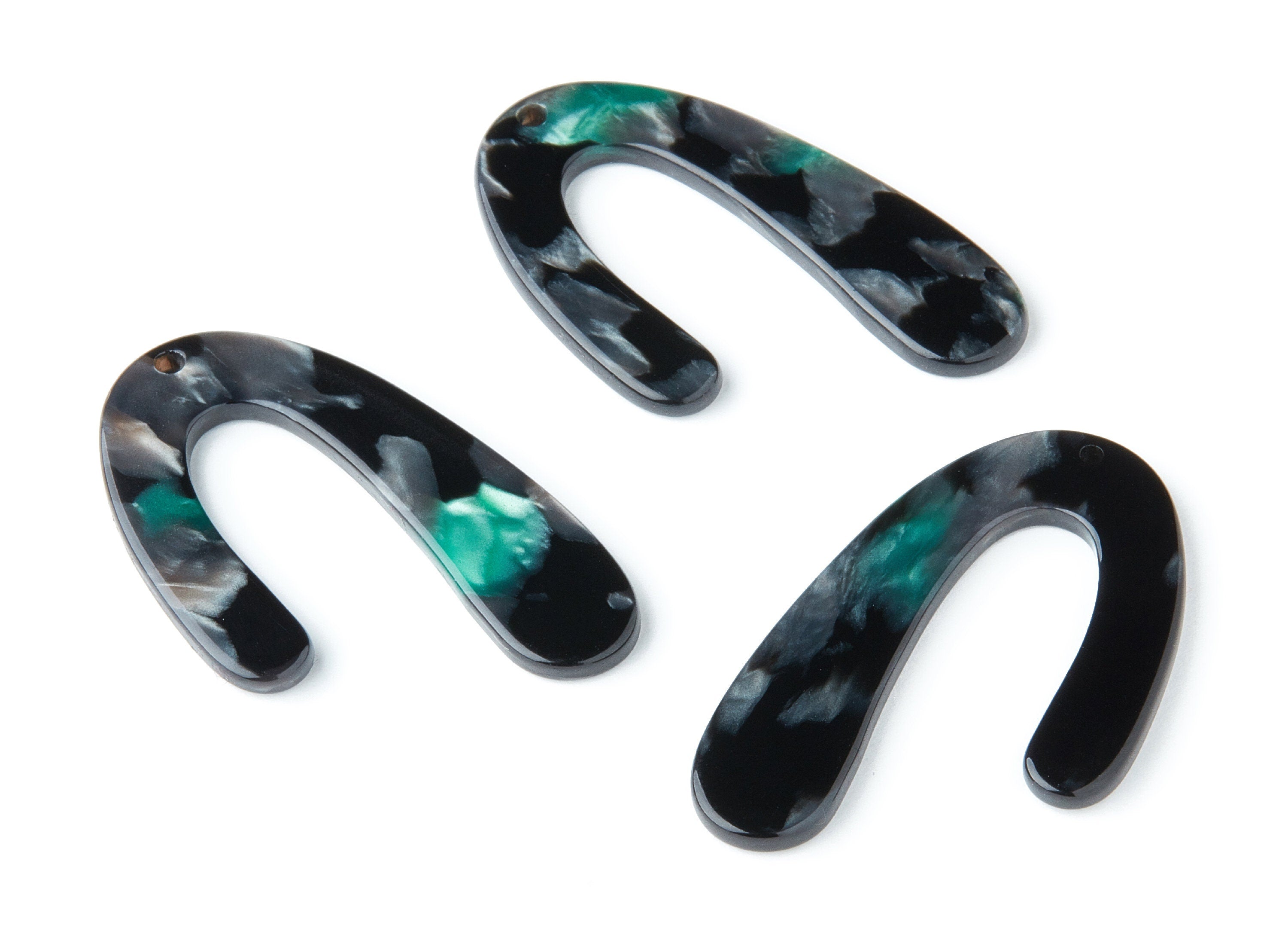 Acetate U Earring Charms - U Shaped Pendant - Earring Findings - Jewelry Supplies - Color Code: A49 - 44.5x27x2.68mm - AC1363H - DOMEDBAZAAR