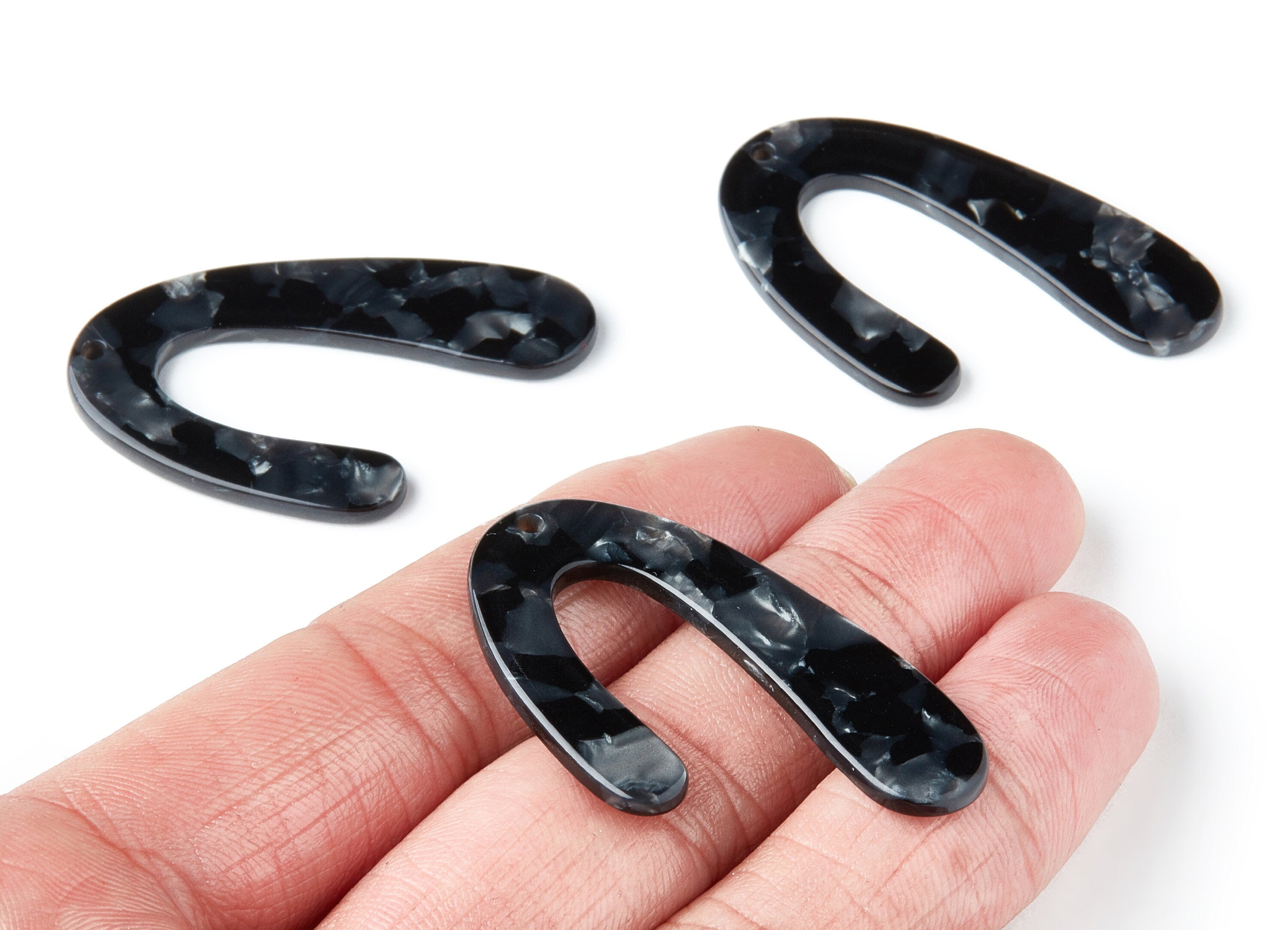 Acetate U Earring Charms - U Shaped Pendant - Earring Findings - Jewelry Supplies - Color Code:A48 - 44.5x27x2.68mm - AC1363M - DOMEDBAZAAR