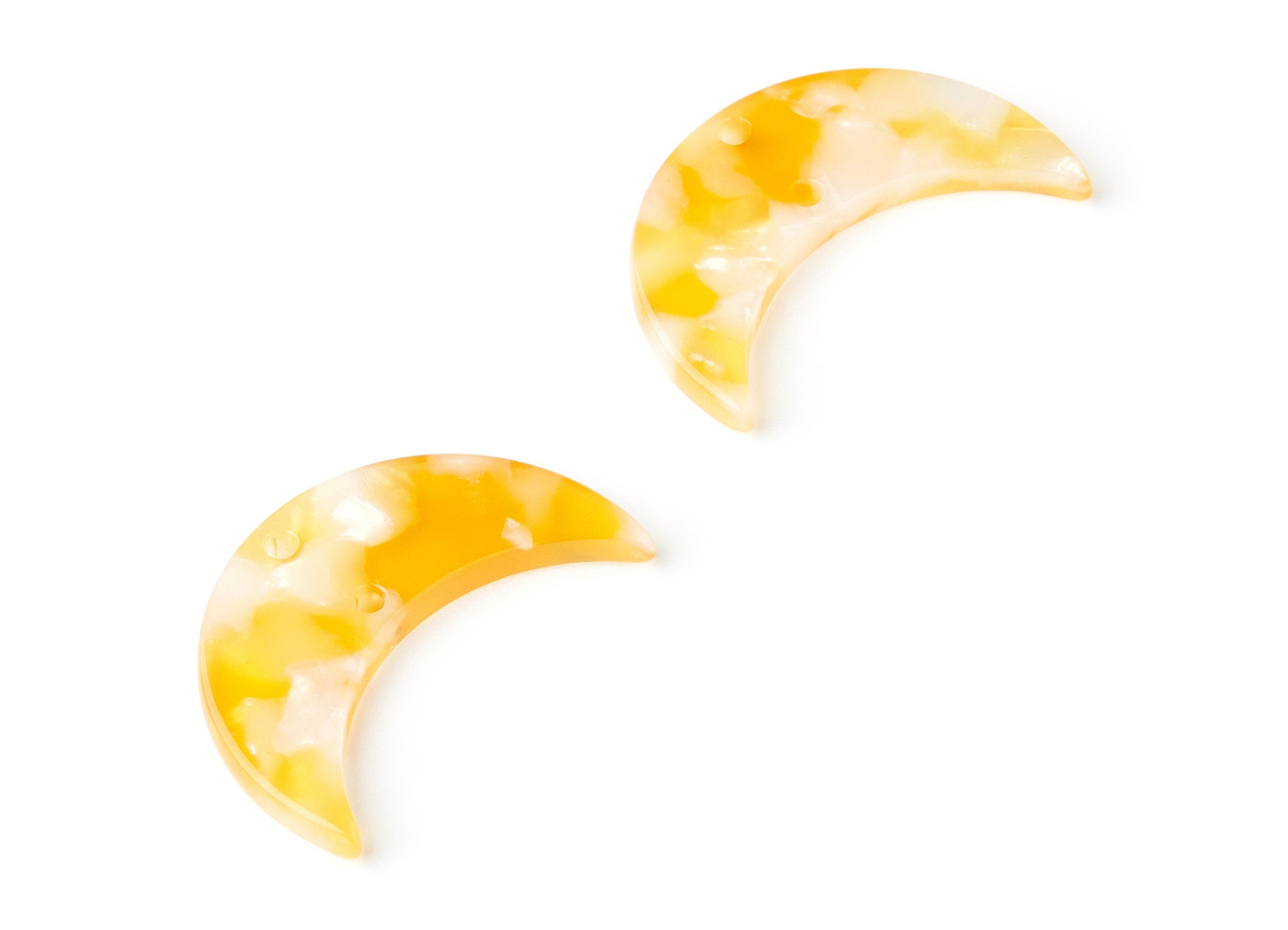 Acetate Moon Connector - Two Holes - Moon Earring and Pendant - Jewellery Supplies - Color Code: A43 - 29.8x19.24x2.77mm - AC1110NN - DOMEDBAZAAR