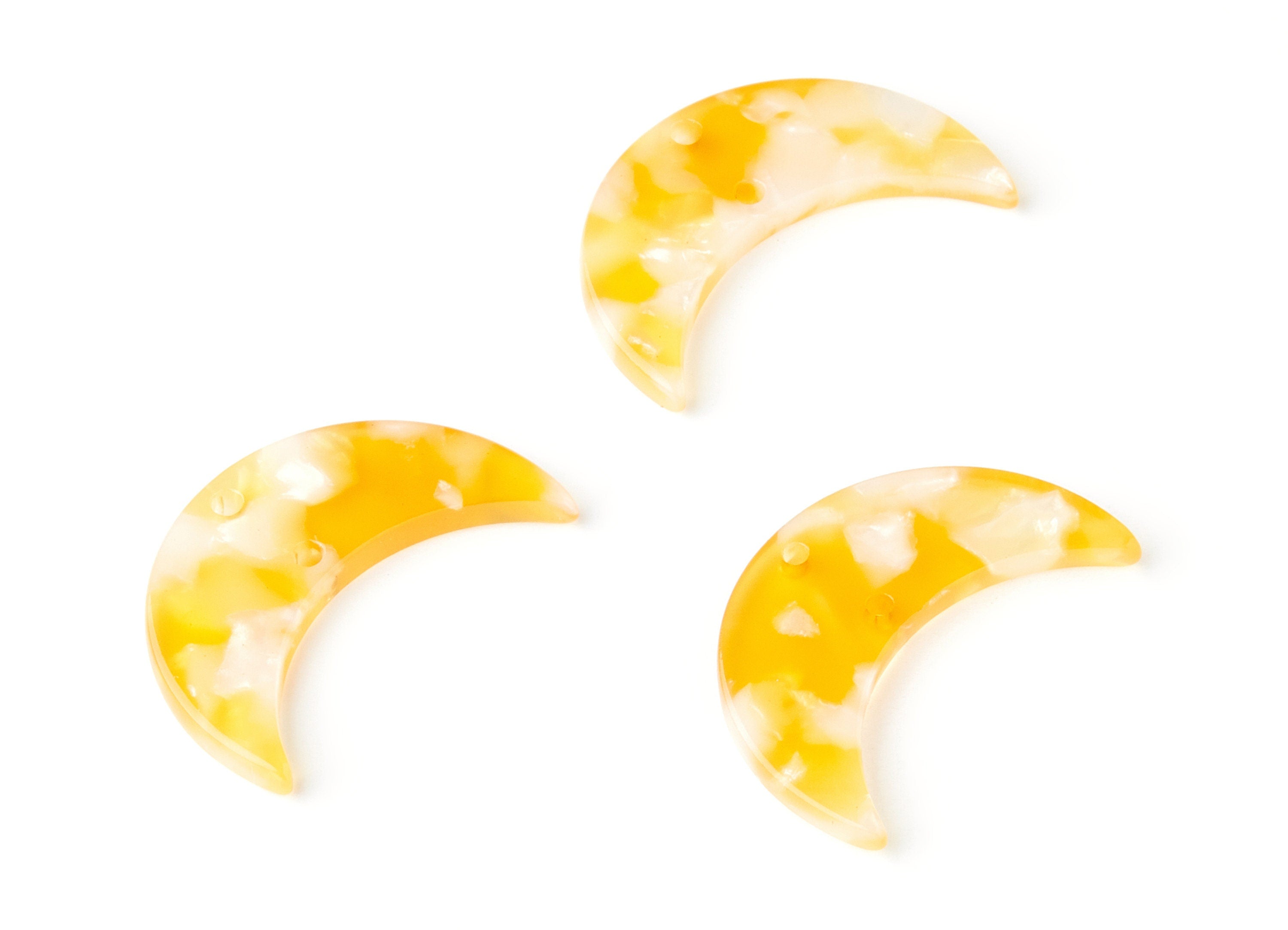 Acetate Moon Connector - Two Holes - Moon Earring and Pendant - Jewellery Supplies - Color Code: A43 - 29.8x19.24x2.77mm - AC1110NN - DOMEDBAZAAR