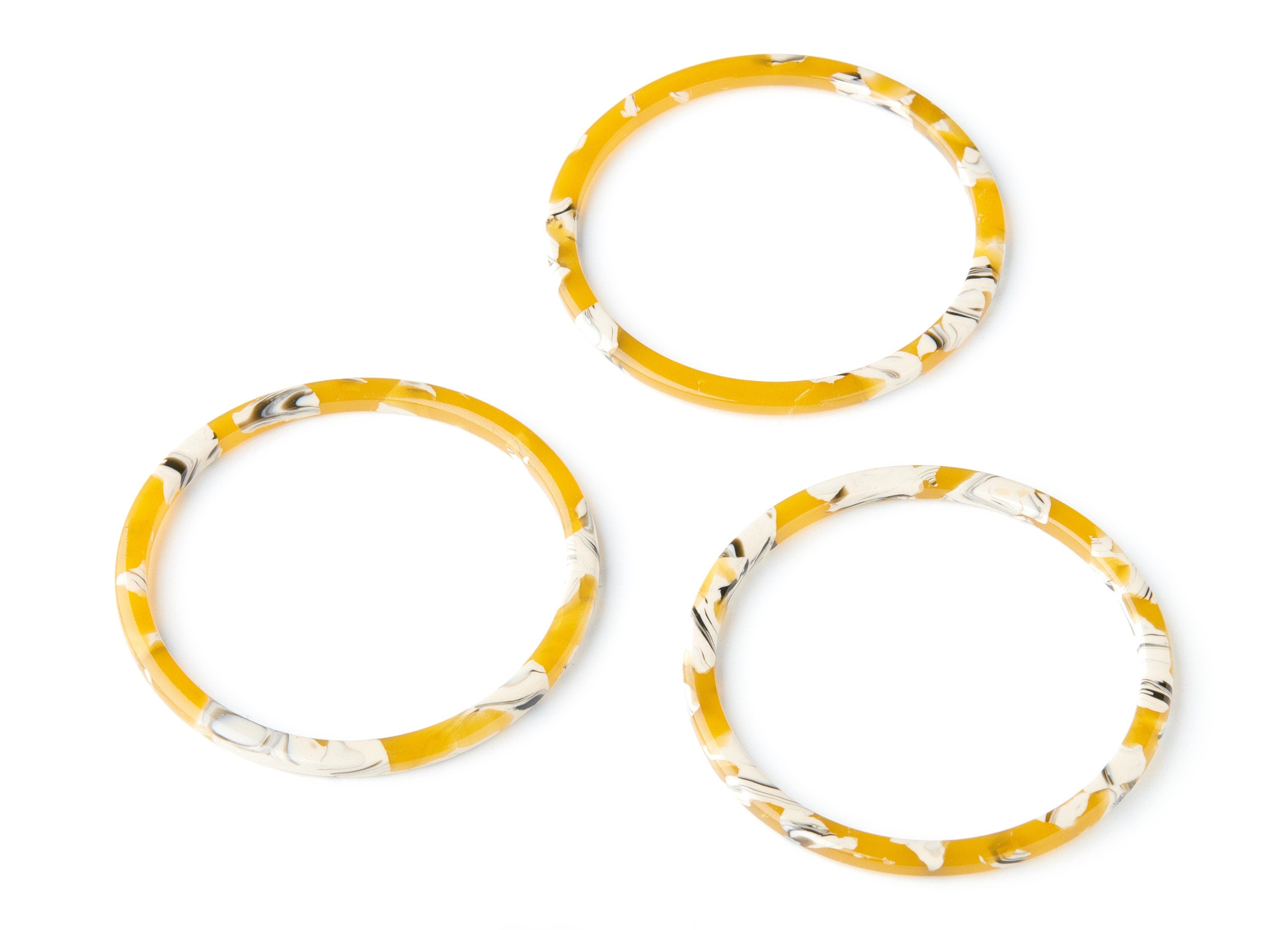 Acetate Hoop Earring Charms - Circle Shaped Pendant - Earring Findings - Jewelry Supplies - Color Code: A14 - 50x50x2.68mm - AC1166R - DOMEDBAZAAR