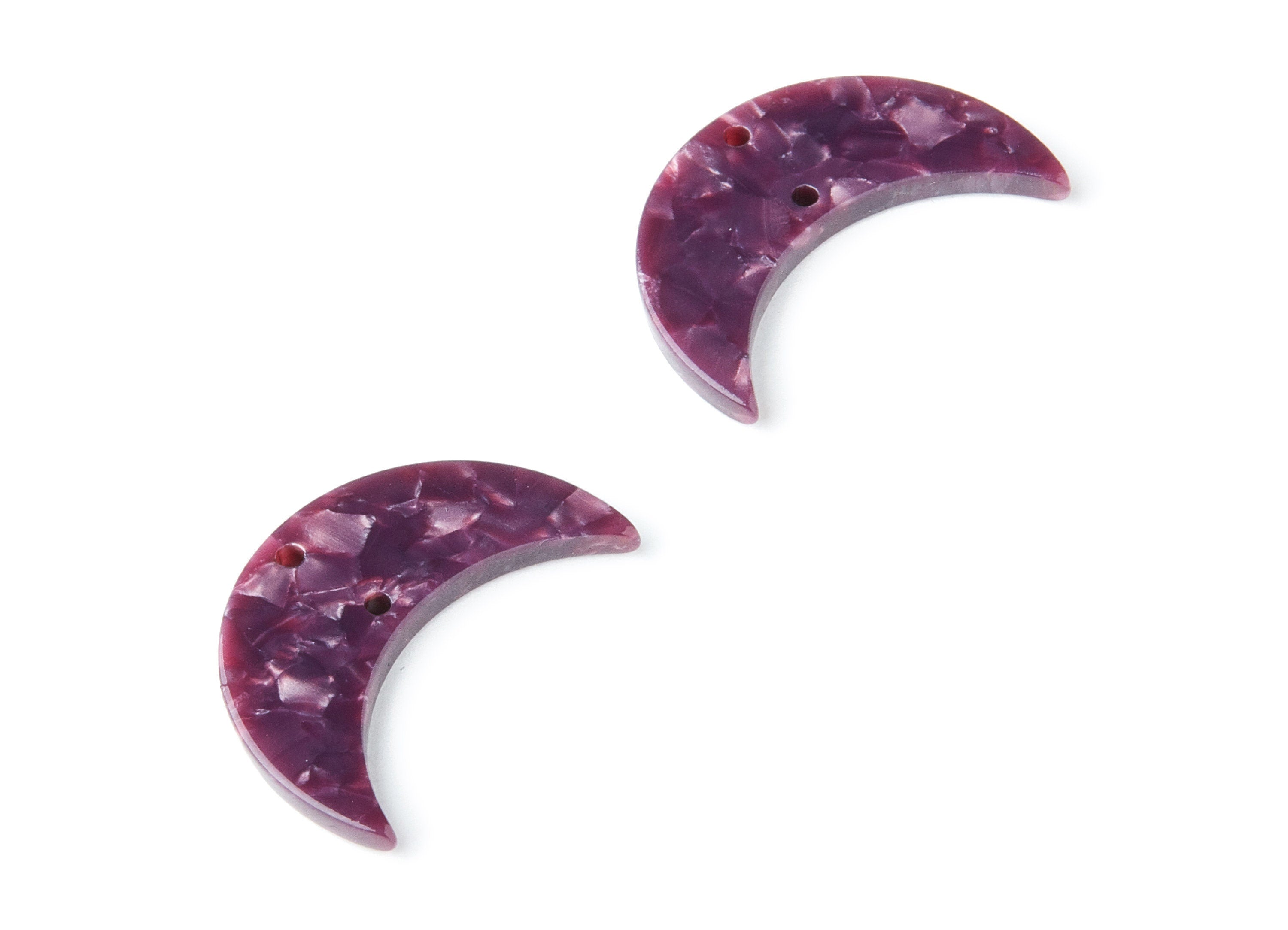 Acetate Moon Connector - Two Holes - Moon Earring and Pendant - Jewellery Supplies - Color Code: A41 - 29.8x19.24x2.77mm - AC1110RR - DOMEDBAZAAR