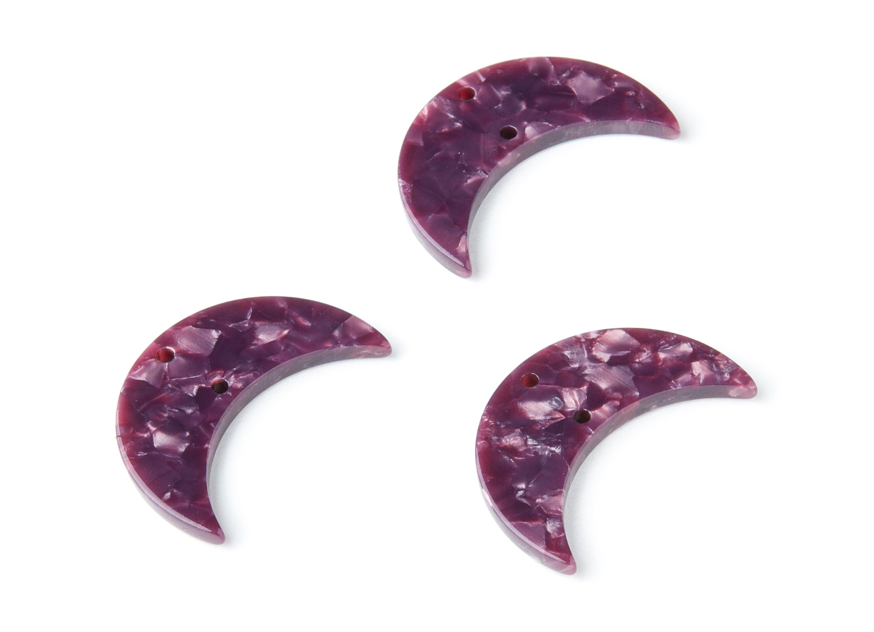 Acetate Moon Connector - Two Holes - Moon Earring and Pendant - Jewellery Supplies - Color Code: A41 - 29.8x19.24x2.77mm - AC1110RR - DOMEDBAZAAR