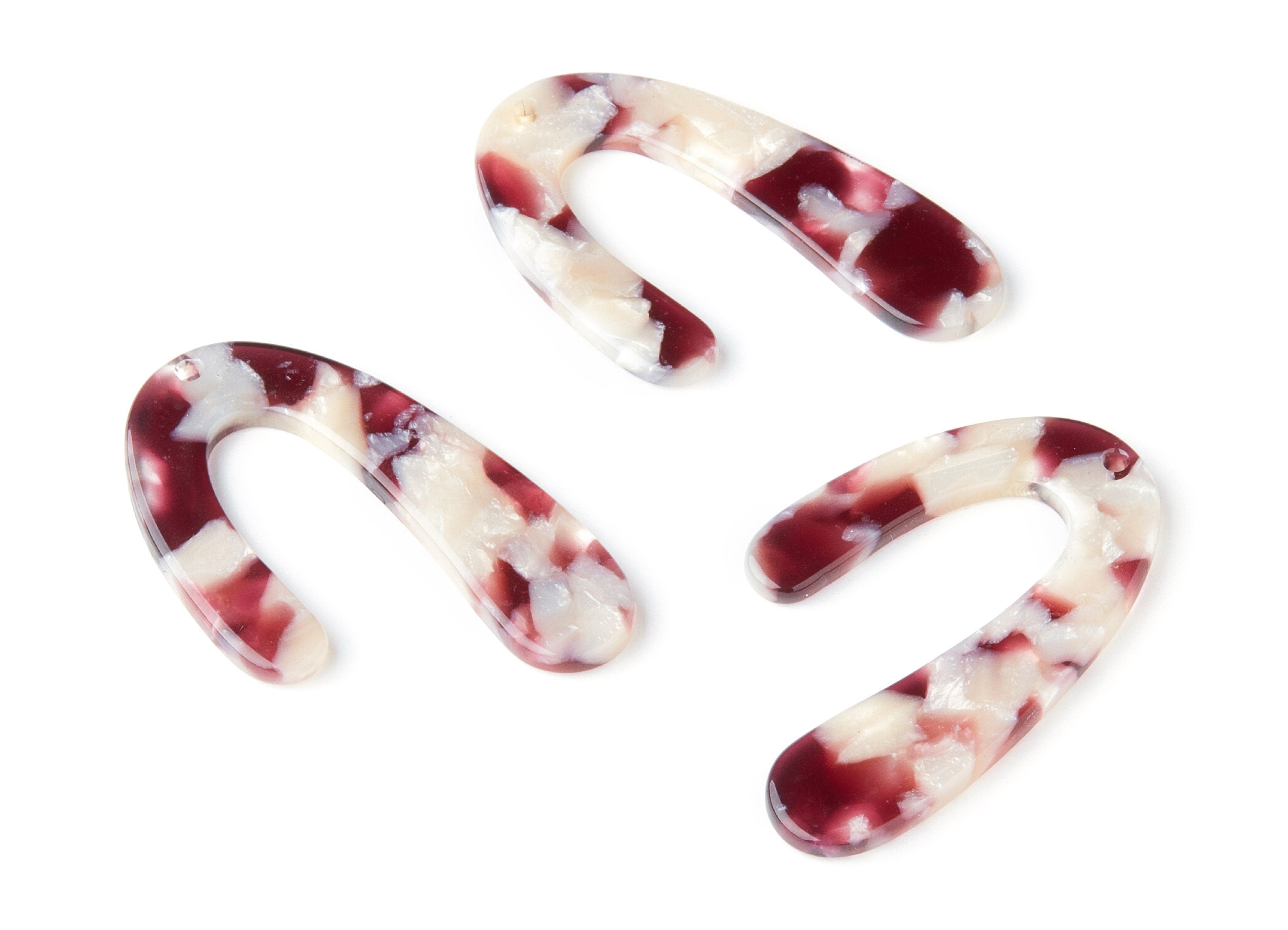 Acetate U Earring Charm - U Shaped Pendant - Earring Findings - Jewelry Supplies - Color Code:A42 - 44.5x27x2.68mm - AC1363S - DOMEDBAZAAR