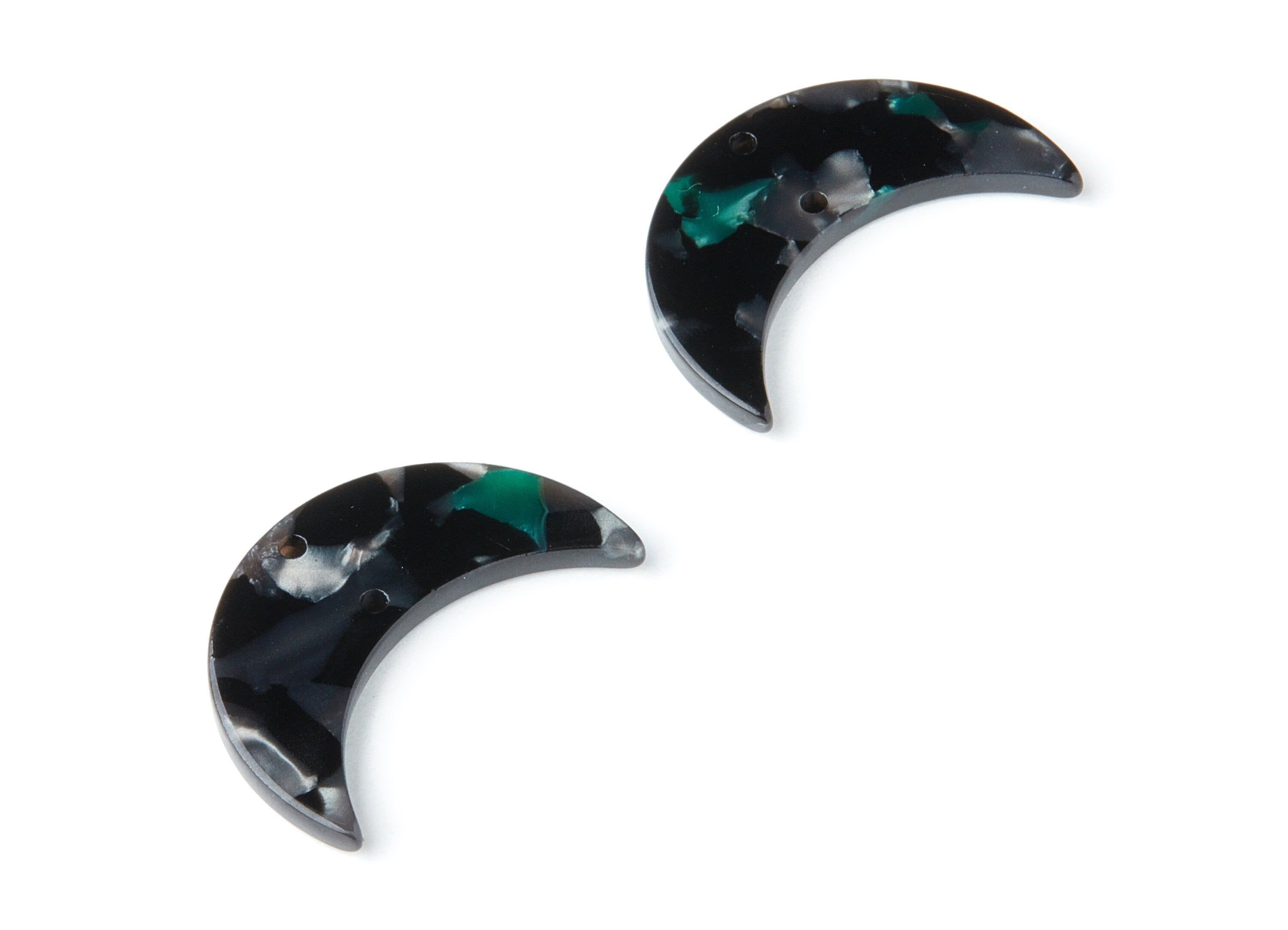Acetate Moon Connector - Two Holes - Moon Earring and Pendant - Jewellery Supplies - Color Code: A49 - 29.8x19.24x2.77mm - AC1110SS - DOMEDBAZAAR