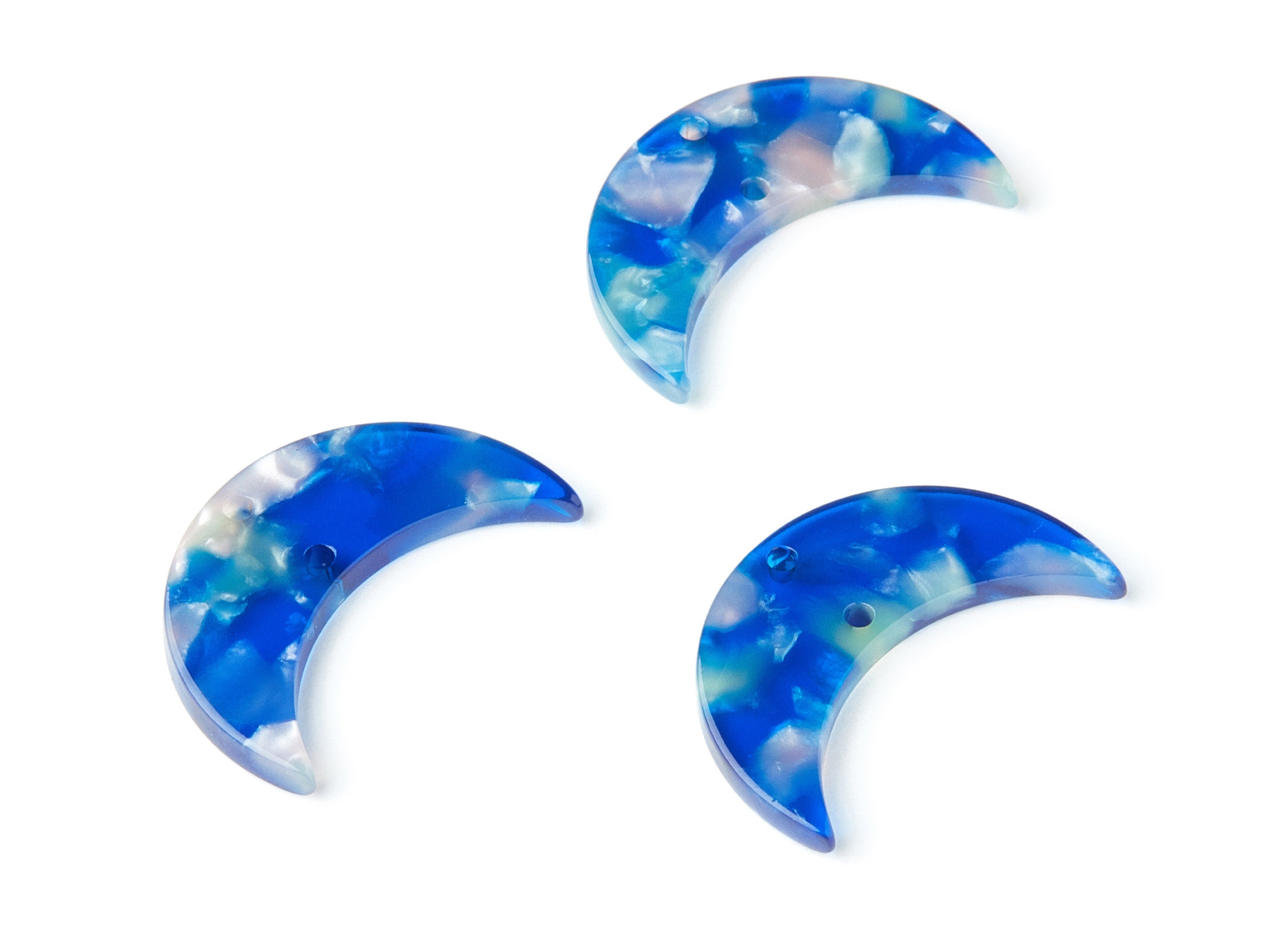 Acetate Moon Connector - Two Holes - Moon Earring and Pendant - Jewelry Supplys - Color Code: A37 - 29.8x19.24x2.77mm - AC1110UU - DOMEDBAZAAR