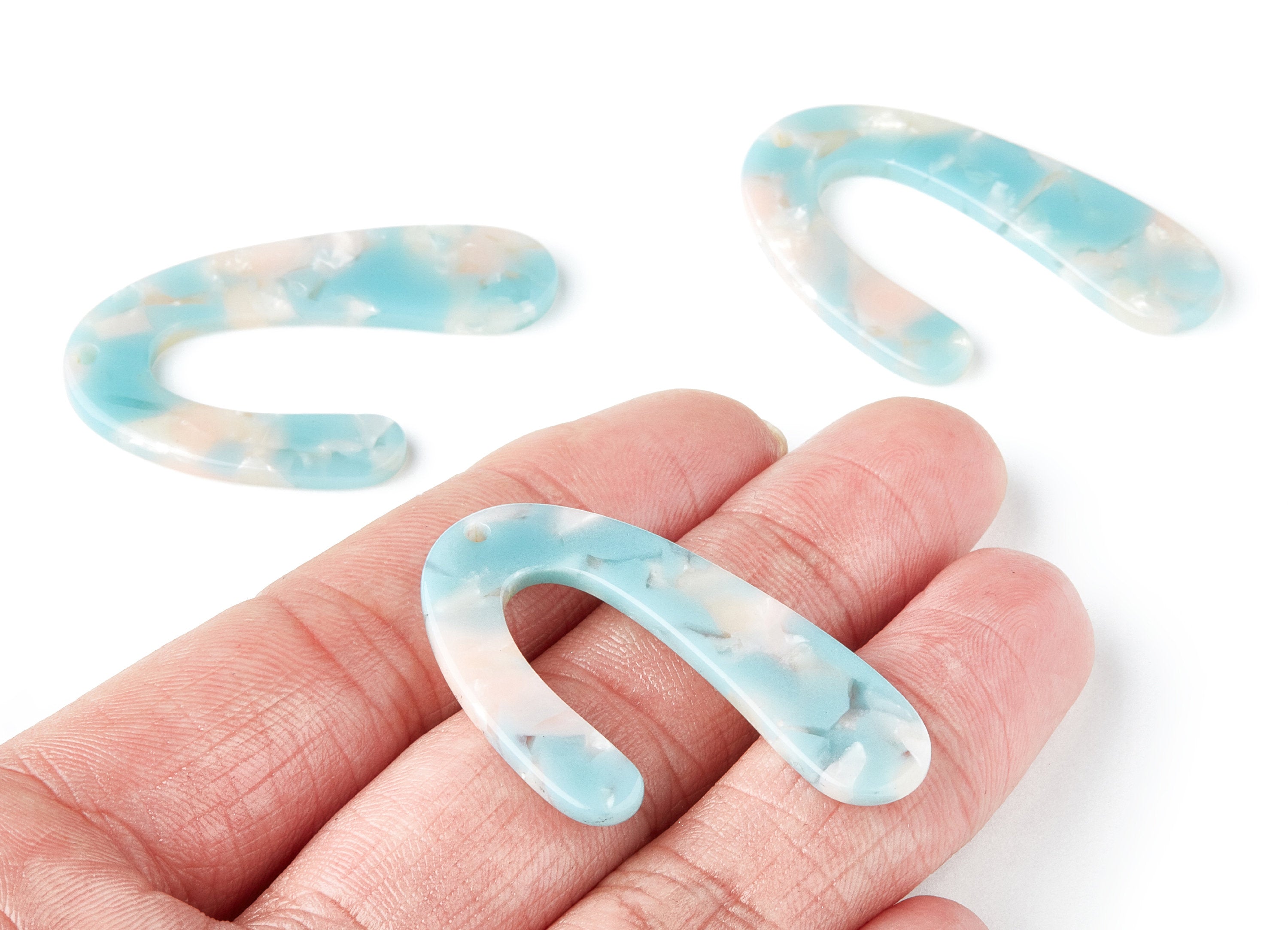 Acetate U Acrylic Earring Charm - Acrylic U Pendant - Earring Findings - Jewelry Supplies - Color Code:A36 - 44.5x27x2.68mm - AC1363V - DOMEDBAZAAR