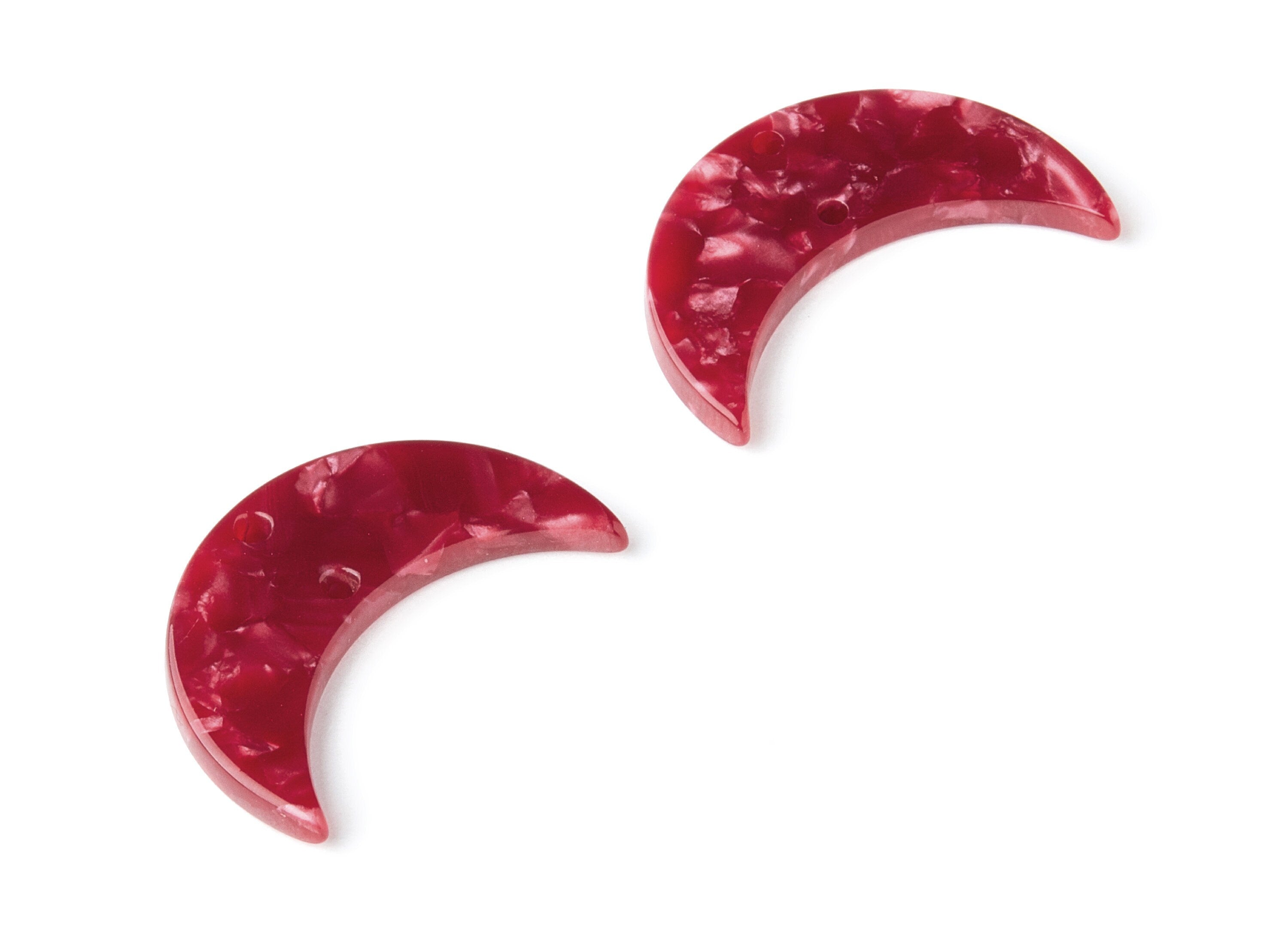 Acetate Moon Connector - Two Holes - Moon Earring and Pendant - Jewelry Supplys - Color Code: A47 - 29.8x19.24x2.77mm - AC1110XX - DOMEDBAZAAR