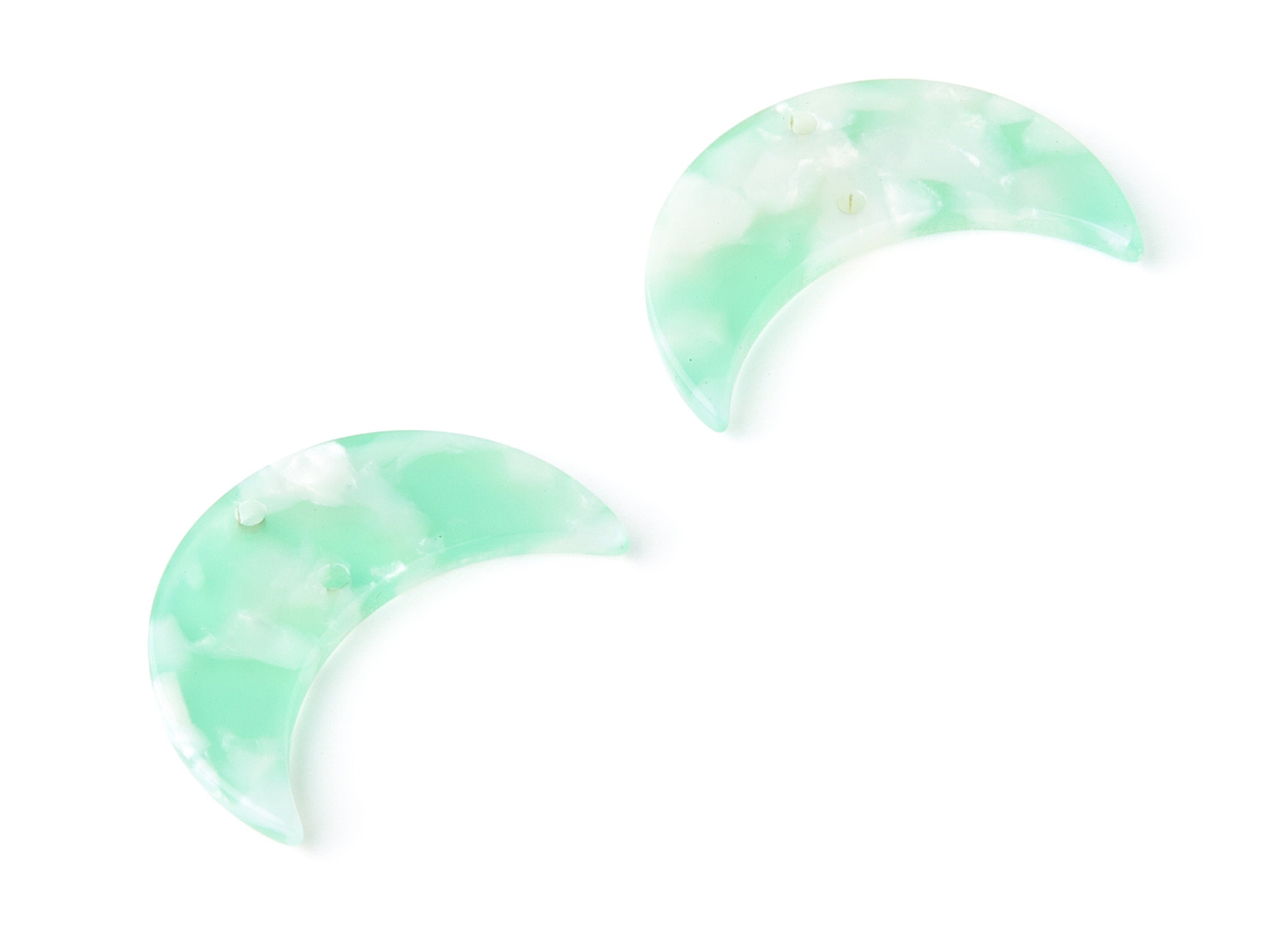 Acetate Moon Connector - Two Holes - Moon Earring and Pendant - Jewelry Supplys - Color Code: A35 - 29.8x19.24x2.77mm - AC1110YY - DOMEDBAZAAR