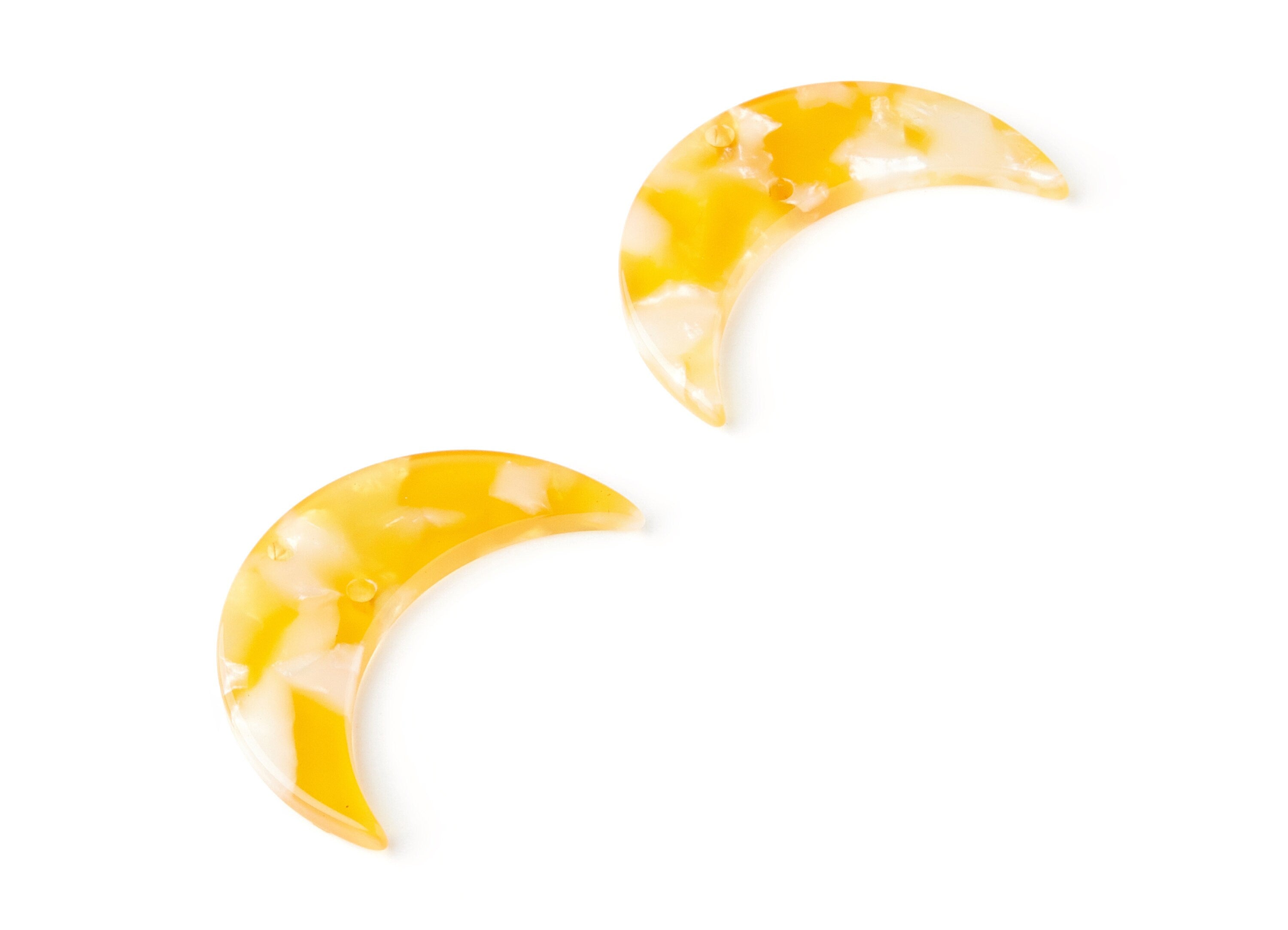 Acetate Moon Earring Charms - Moon Pendant With 2 Holes - Earring Findings - Jewelry Supplies - Color Code: A43 - 34.7x21.66x2.9mm - AC1366A - DOMEDBAZAAR