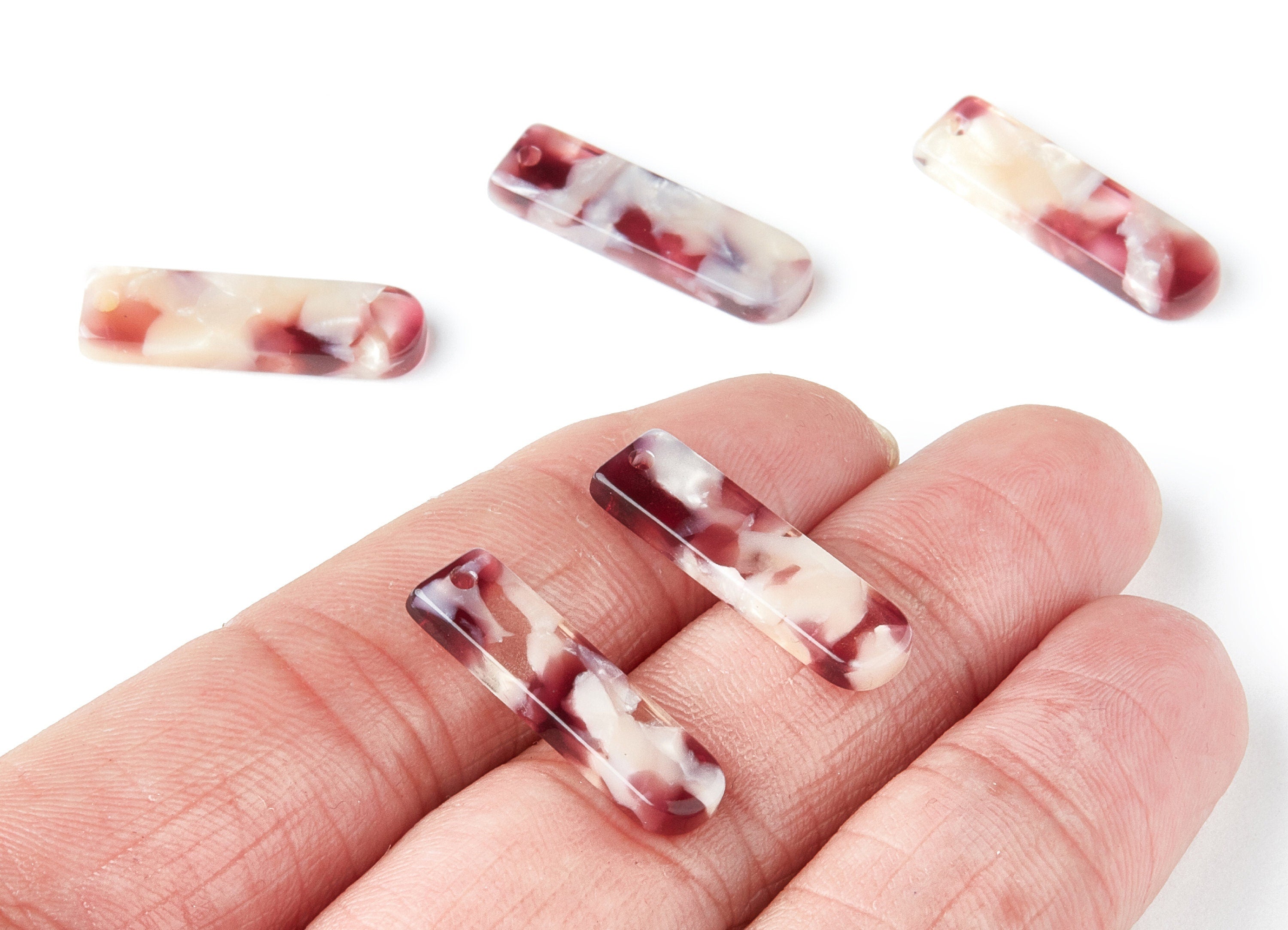 Acetate Bar Earring Charms - Bar Shaped Pendant - Earring Findings - Jewelry Supplies - Color Code: A42 - 23.65x6.74x2.6mm - AC1354C - DOMEDBAZAAR