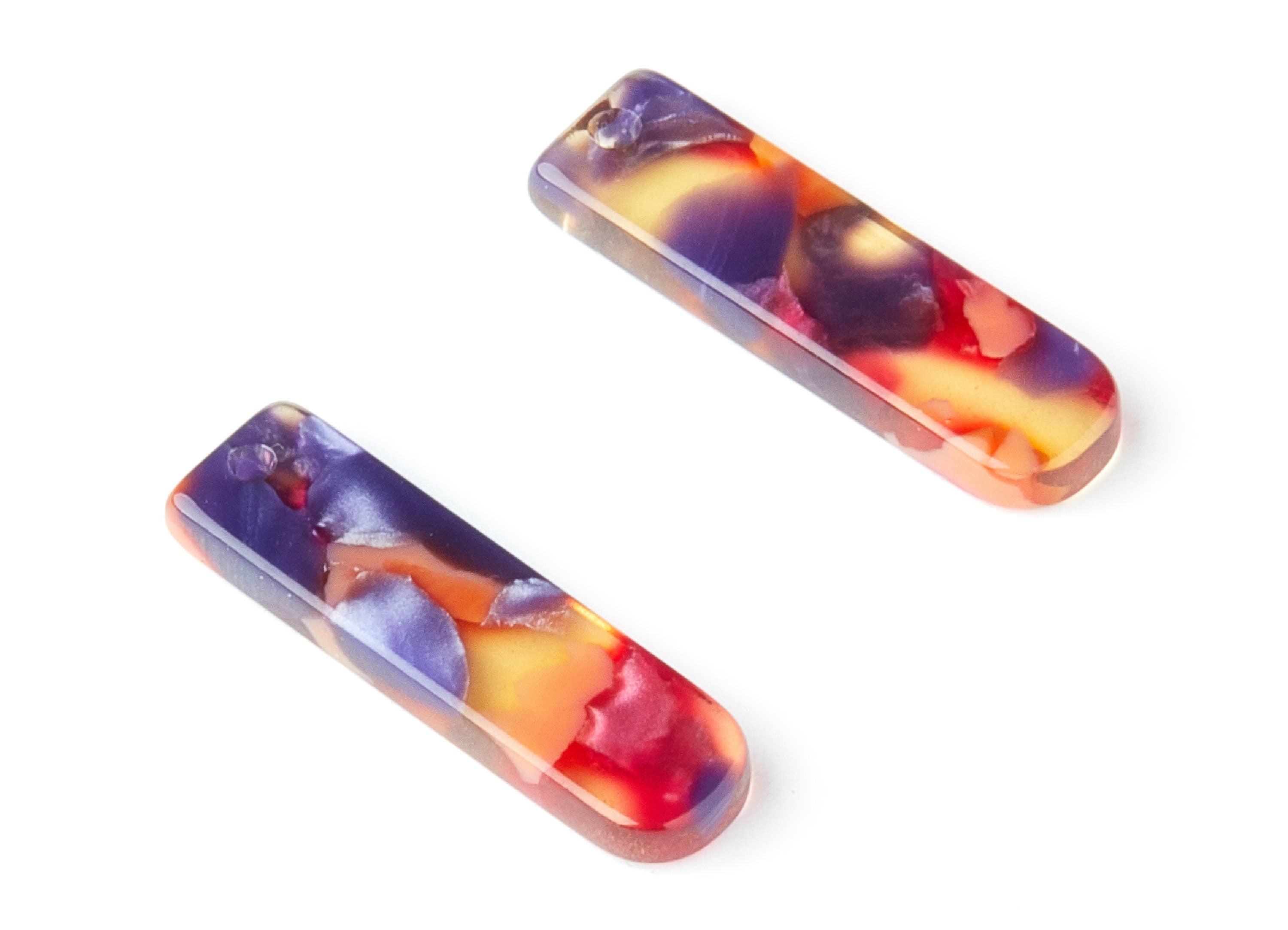 Acetate Bar Earring Charms - Bar Shaped Pendant - Earring Findings - Jewelry Supplies - Color Code: A44 - 23.65x6.74x2.6mm - AC1354D - DOMEDBAZAAR