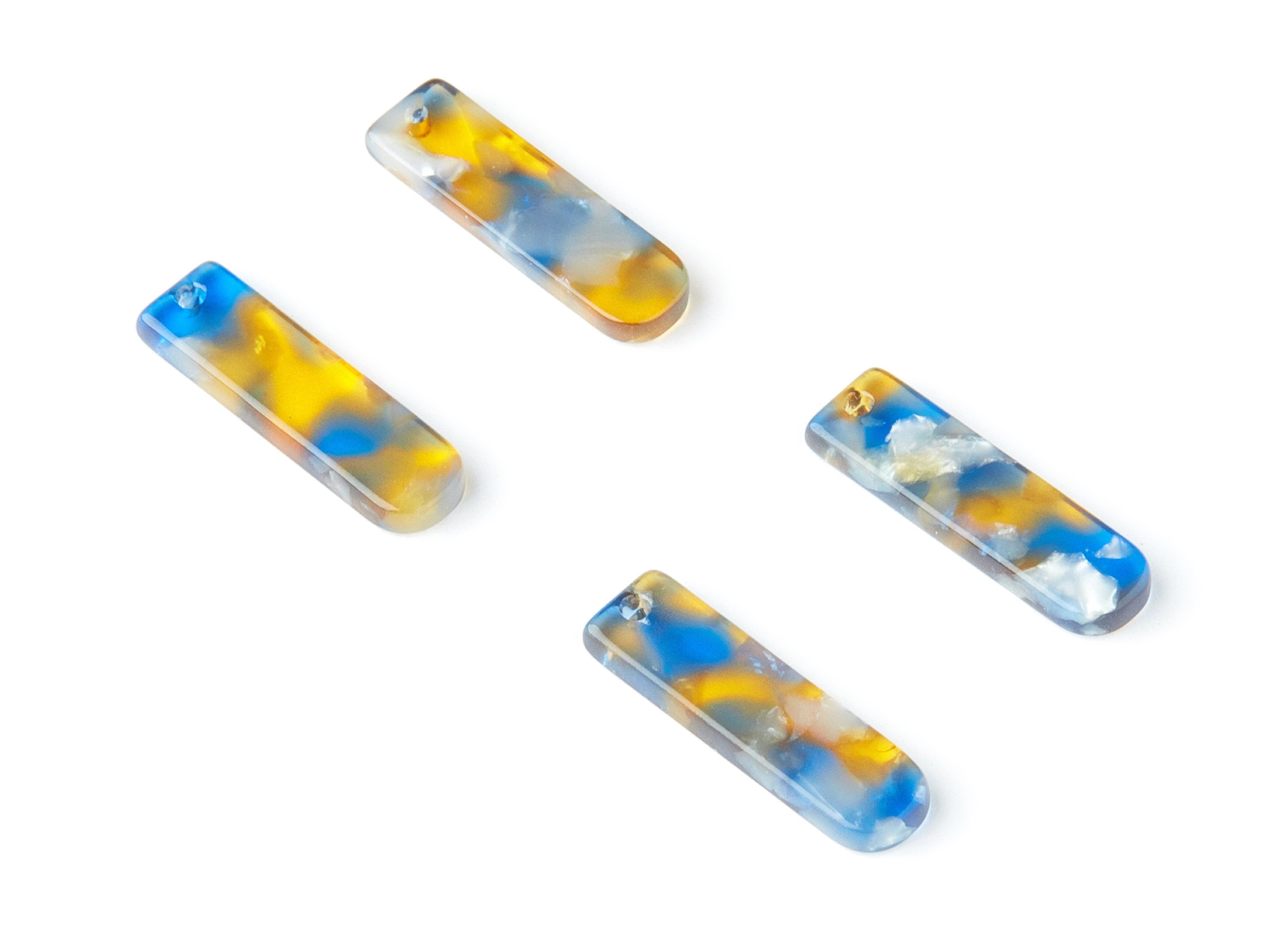 Acetate Bar Earring Charmsx - Bar Shaped Pendant - Earring Findings - Jewelry Supplies - Color Code: A40 - 23.65x6.74x2.6mm - AC1354E - DOMEDBAZAAR