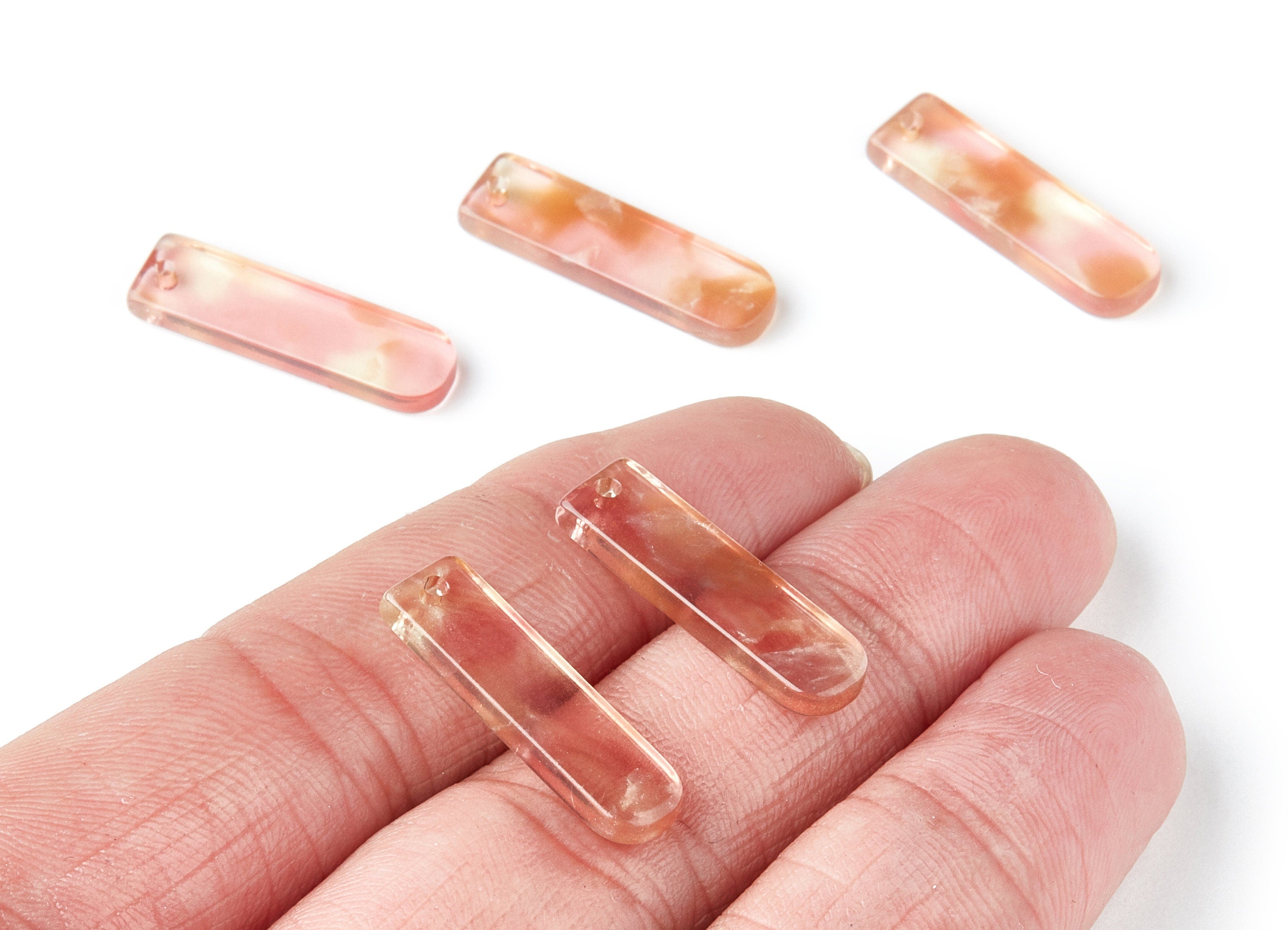 Acetate Bar Earring Charm - Acrylic Bar Pendant - Earring Findings - Jewelry Supplies - Color Code:A45 - 23.65x6.74x2.6mm - AC1354K - DOMEDBAZAAR