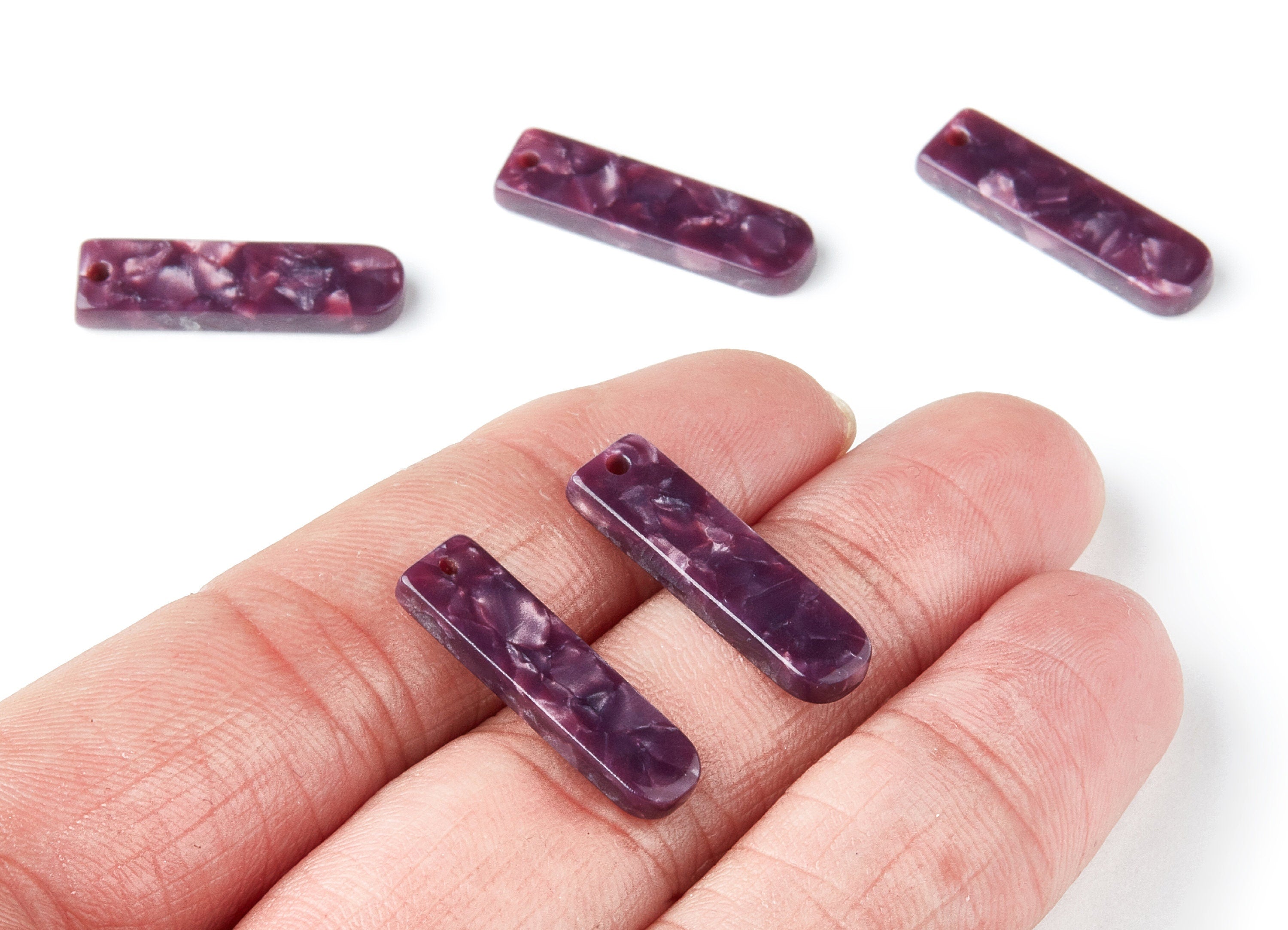 Acetate Bar Earring Charms - Bar Shaped Pendant - Earring Findings - Jewelry Supplies - Color Code:A41 - 23.65x6.74x2.6mm - AC1354N - DOMEDBAZAAR
