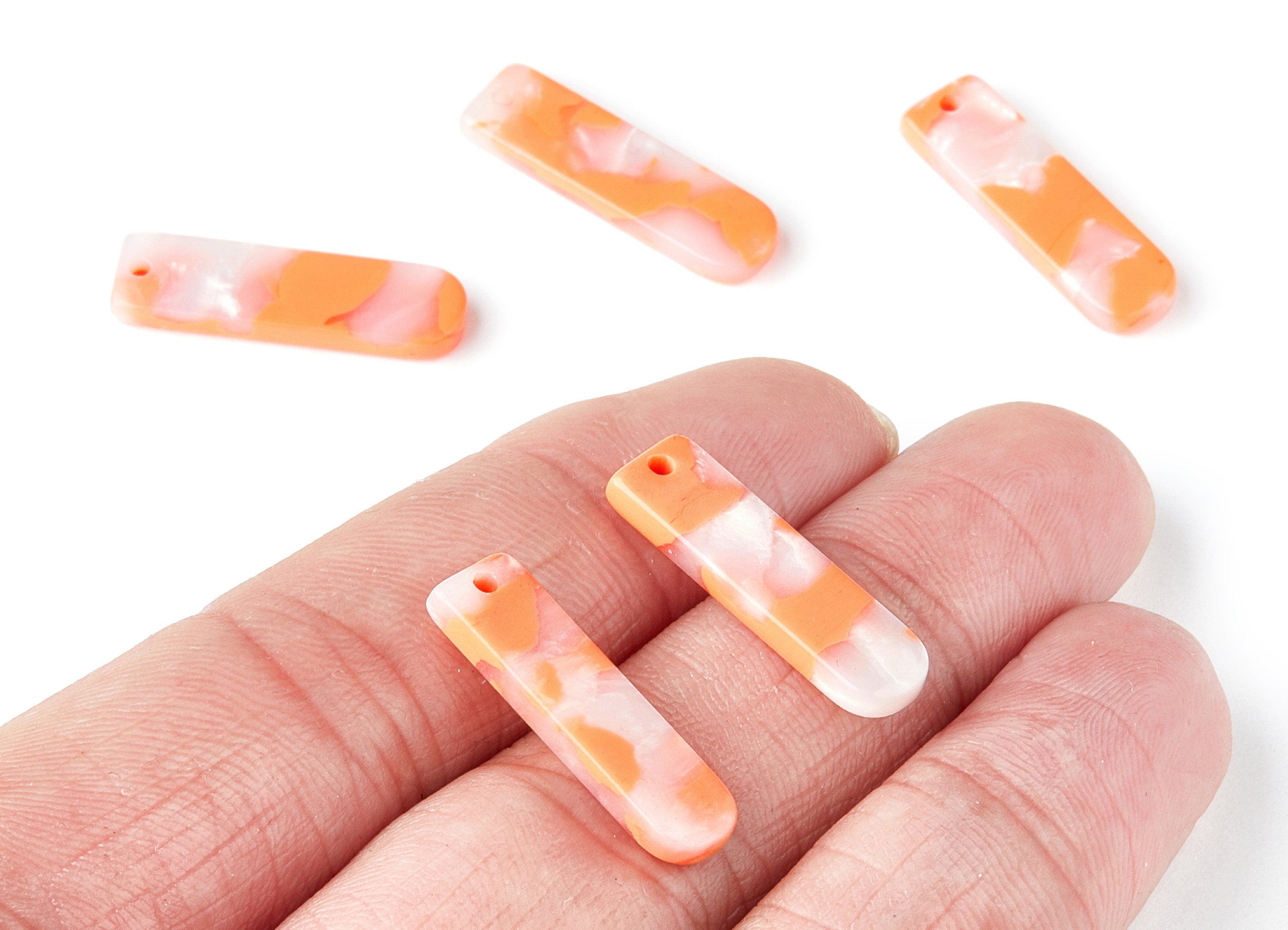 Acetate Bar Earring Charms - Bar Shaped Pendant - Earring Findings - Jewelry Supplies - Color Code:A39 - 23.65x6.74x2.6mm - AC1354P - DOMEDBAZAAR