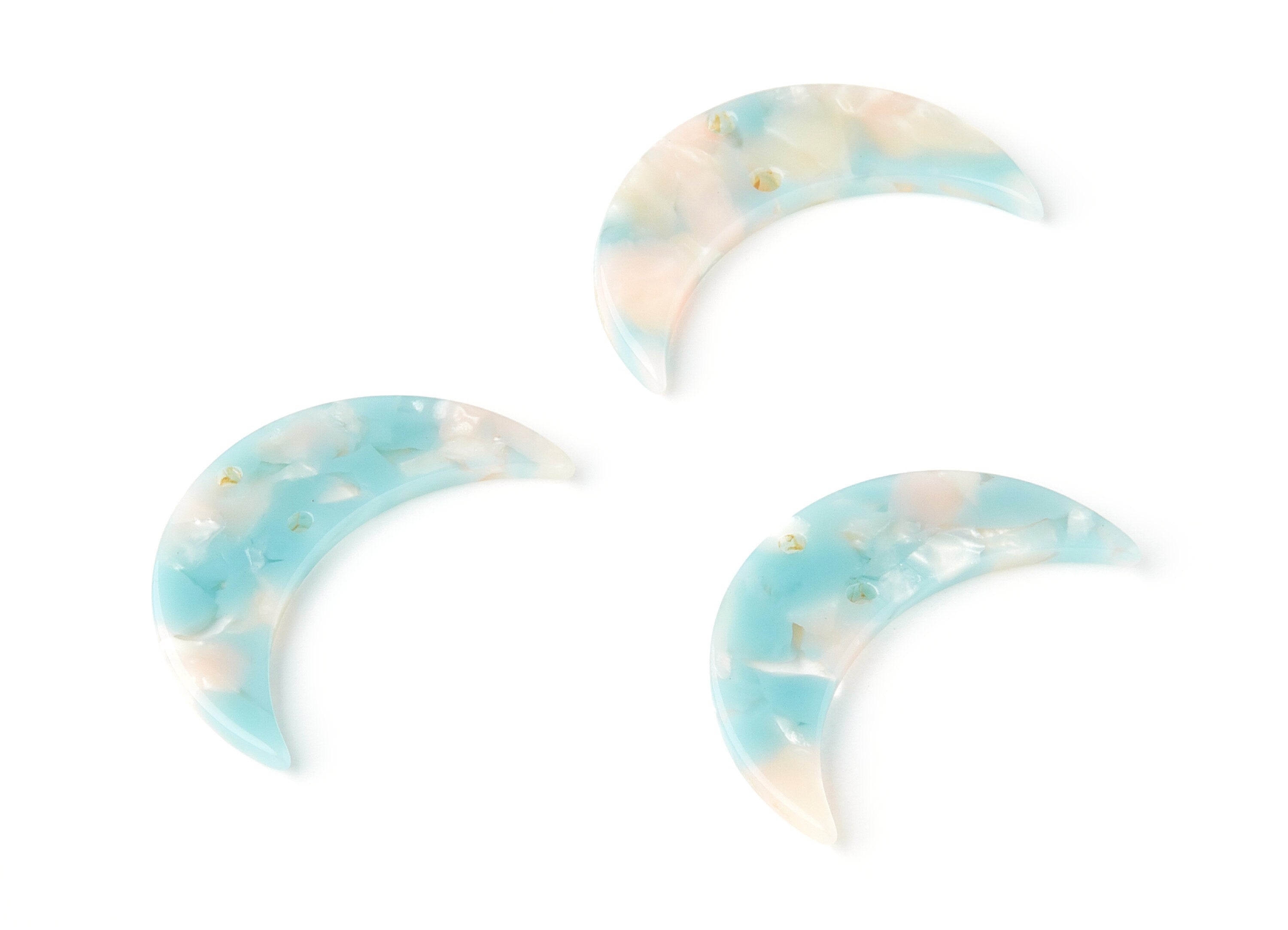 Acetate Moon Earring Charms - Moon Pendant With 2 Holes - Earring Findings - Jewelry Supplies - Color Code: A36 - 34.7x21.66x2.9mm - AC1366E - DOMEDBAZAAR