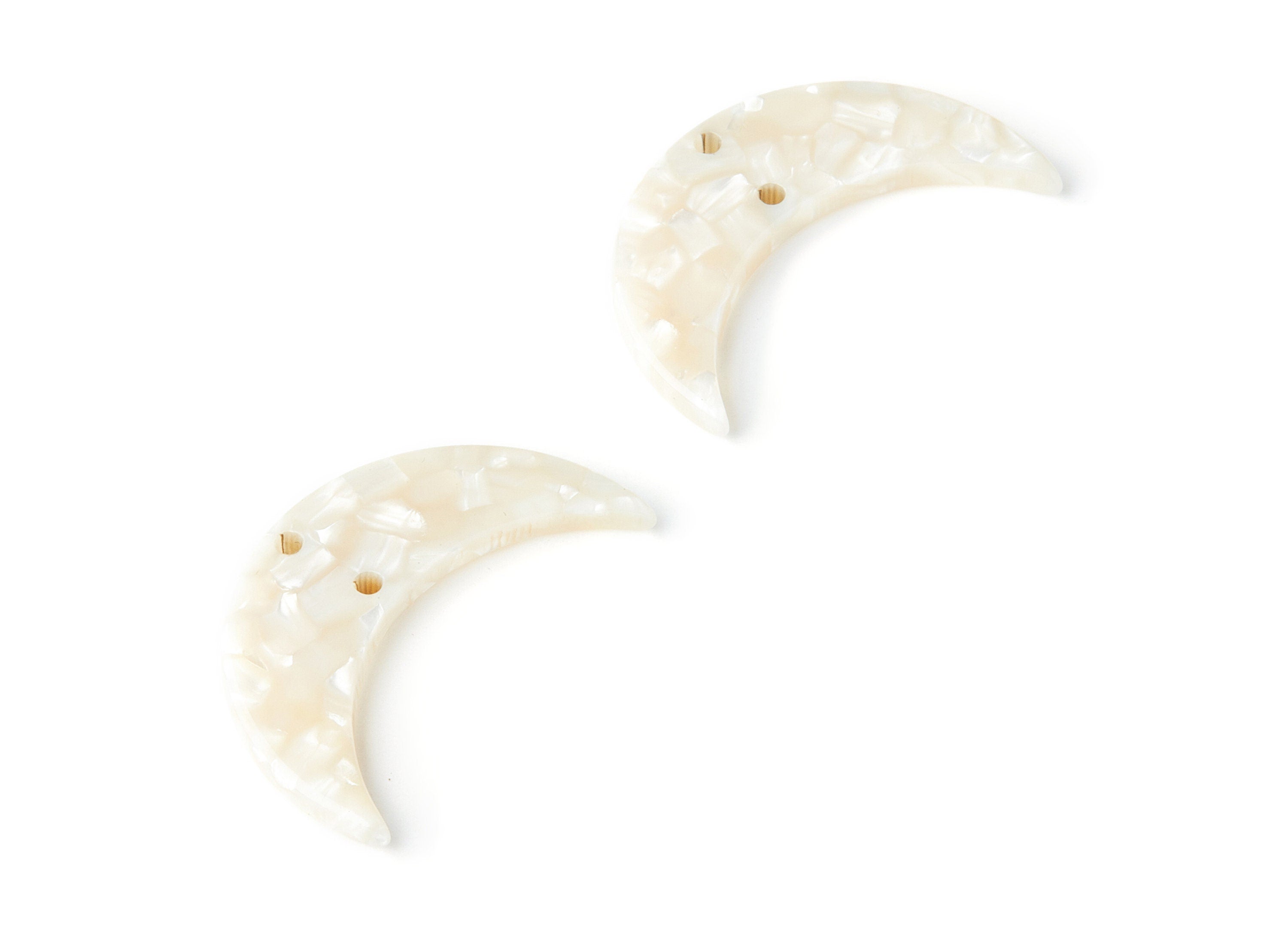 Acetate Moon Earring Charms - Moon Pendant With 2 Holes - Earring Findings - Jewelry Supplies - Color Code: A33 - 34.7x21.7x2.87mm - AC1366F - DOMEDBAZAAR