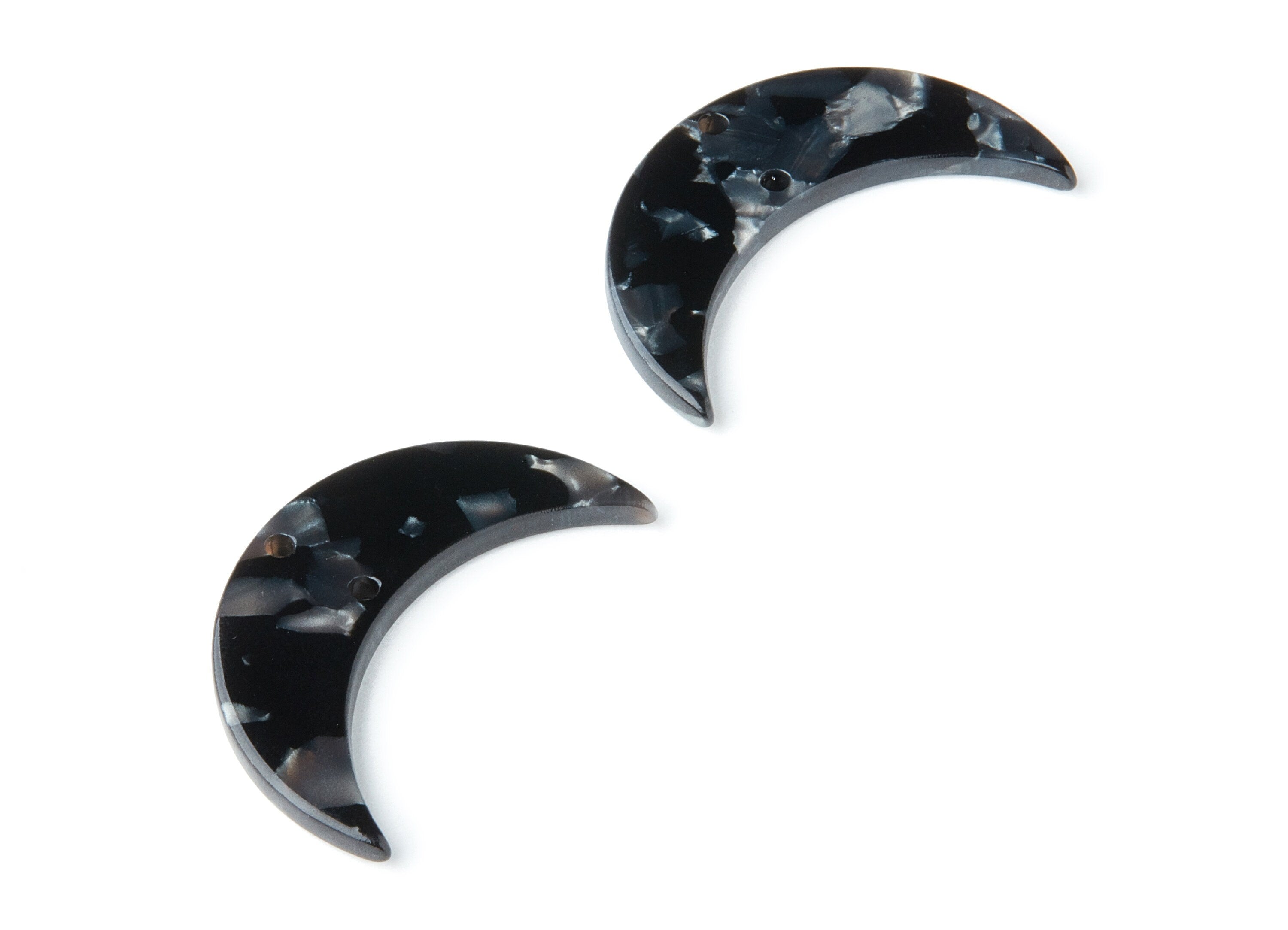 Acetate Moon Earring Charms - Acrylic Moon Pendant - Earring Findings - Jewelry Supplies - Color Code: A48 - 34.71x21.66x2.87mm - AC1366P - DOMEDBAZAAR