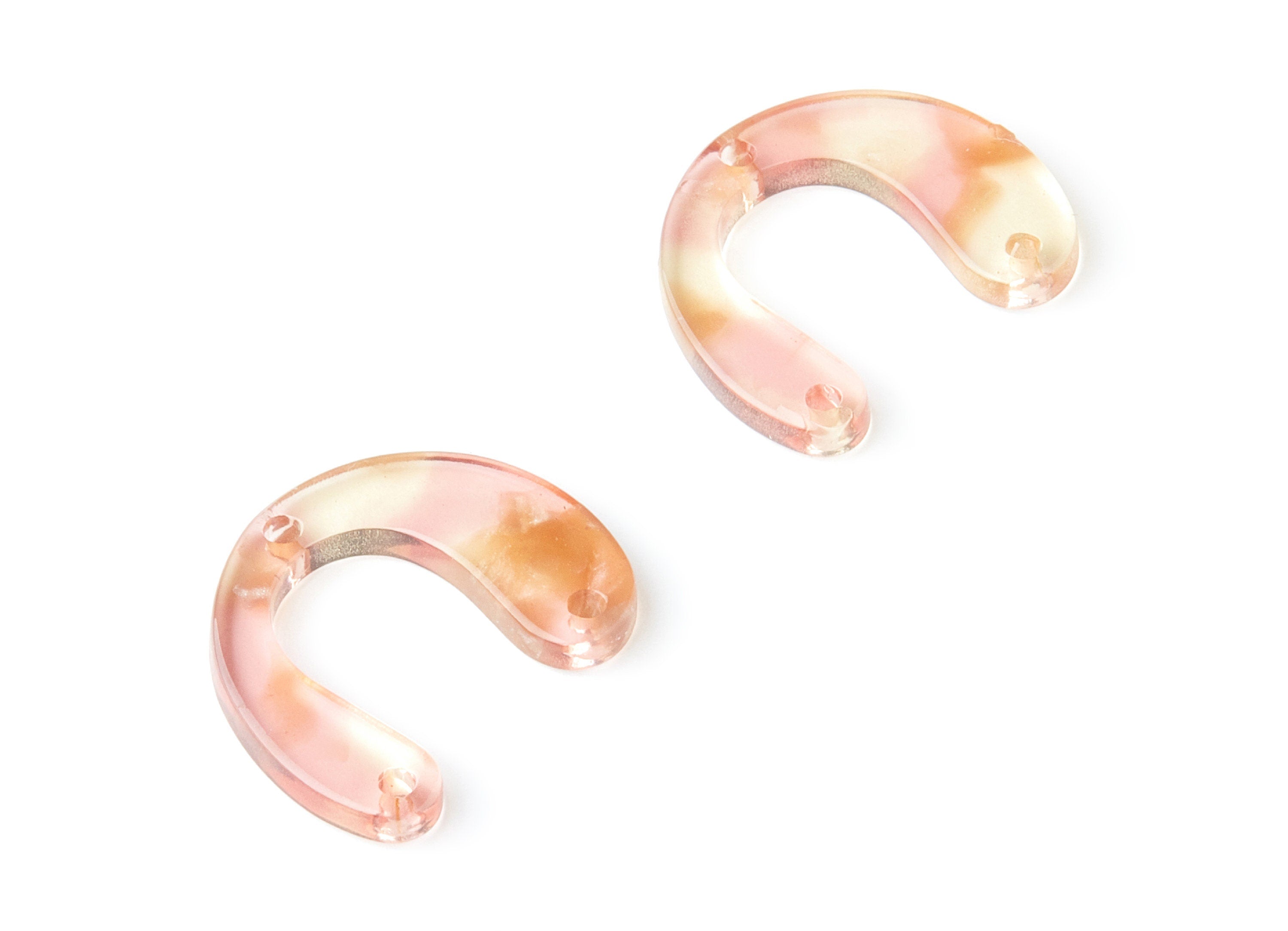 Acetate U Earring Charms - U Shaped Pendant - 3 Holes - Earring Findings - Jewelry Supplies - Color Code: A45 - 24.2x20.8x2.84mm - AC1379E - DOMEDBAZAAR