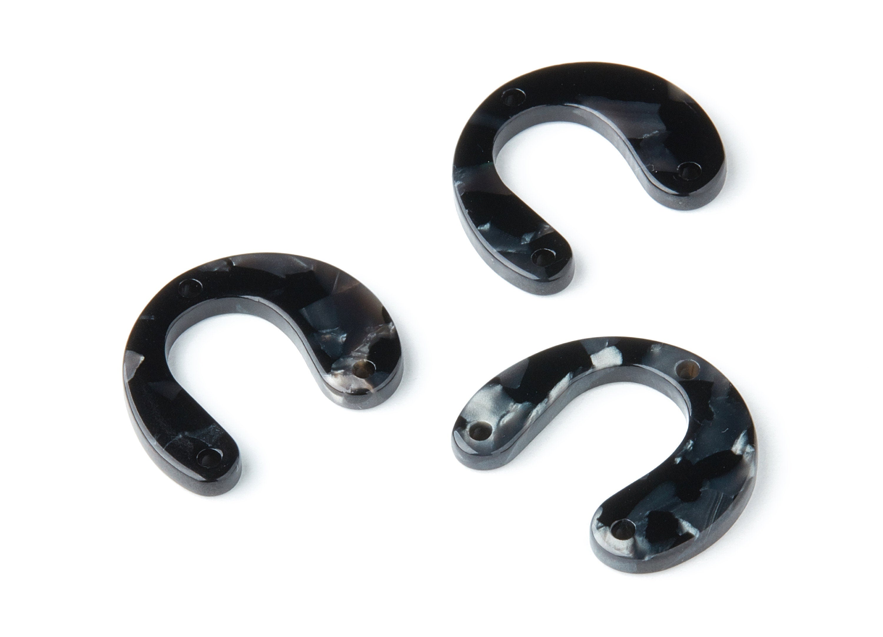 Acetate U Earring Charms - U Shaped Pendant - 3 Holes - Earring Findings - Jewelry Supplies - Color Code: A48 - 24.2x20.8x2.84mm - AC1379M - DOMEDBAZAAR