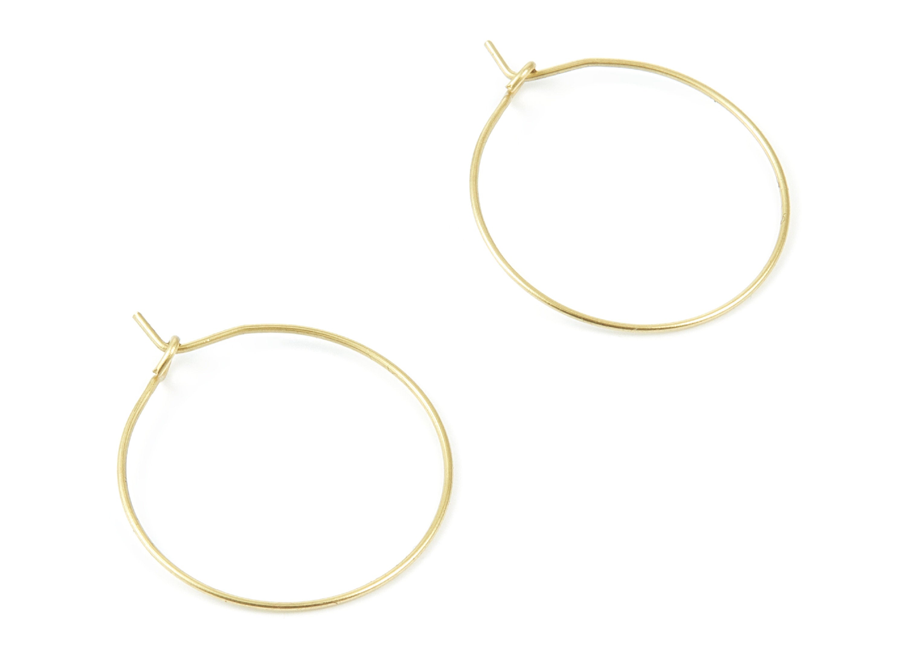 Brass Earring Hoops - Raw Brass Ear Wire 25 - Geometric Earring Findings - Jewelry Supplies - 25x25x0,7mm - PP1502 - DOMEDBAZAAR