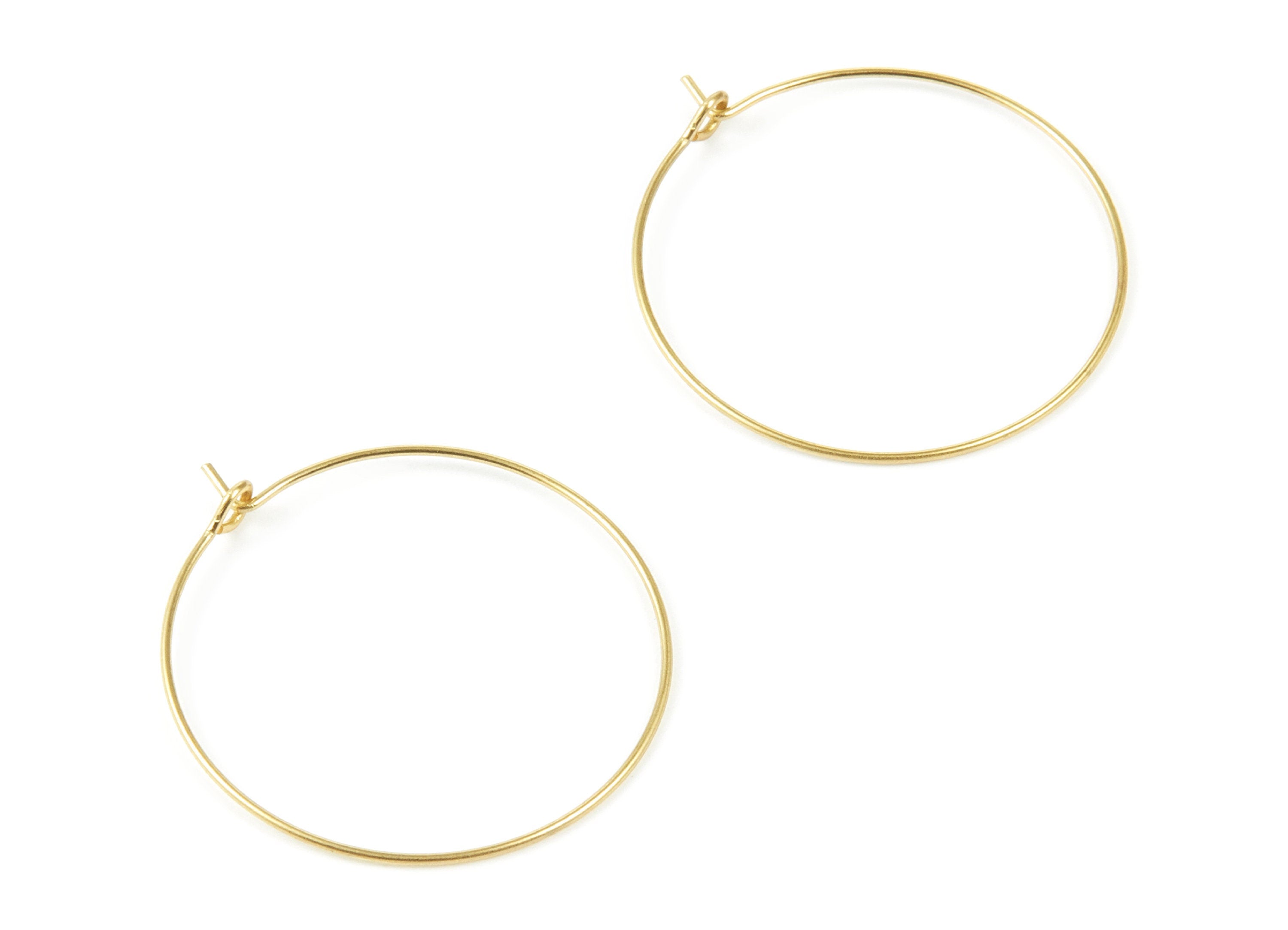 Brass Earring Hoops - Brass Earring Wire 30 - Geometric Earring Findings - Jewelry Supplies - 30x30x0,7mm - PP1503 - DOMEDBAZAAR