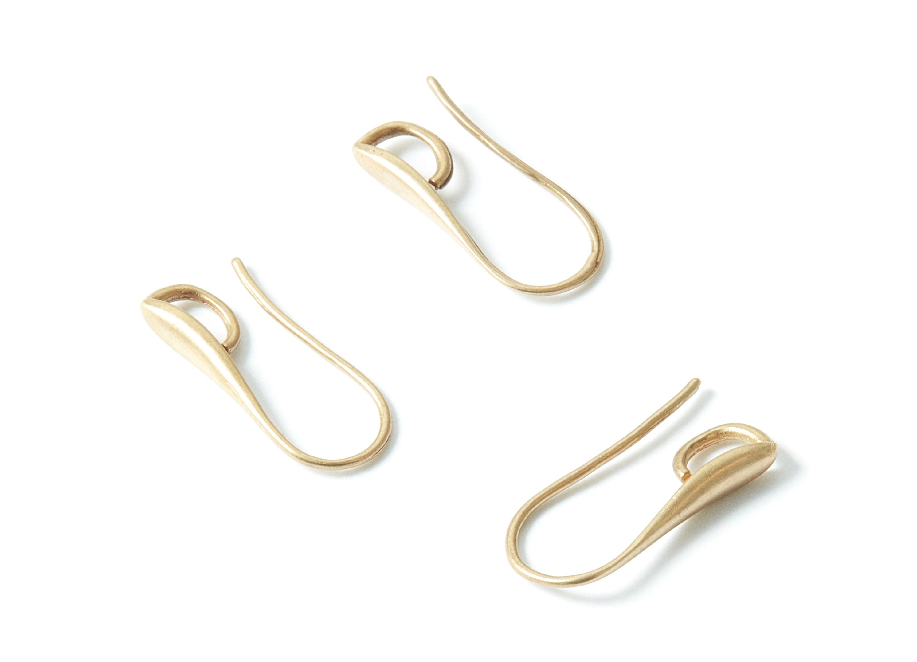 Brass Earring Wires - Brass Earring Hooks - Raw Brass Ear Wire - Jewelry Supplies - 19,77x8,9x2,92mm - PP1538 - DOMEDBAZAAR
