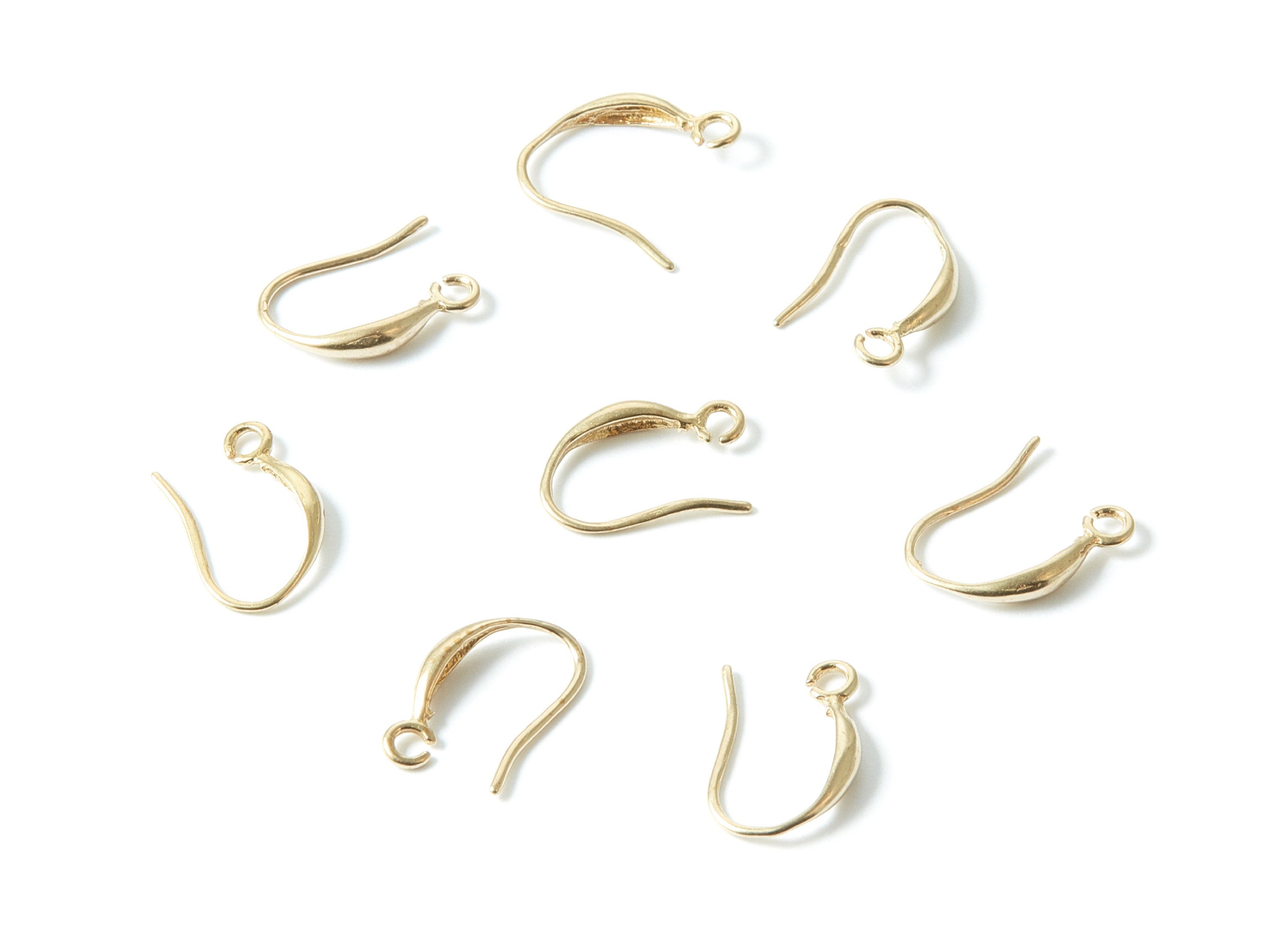 Brass Earring Wires -  Brass Earring Hooks - Raw Brass Ear Wire - Jewelry Supplies - 14,8x9,85x2,31mm - PP1540 - DOMEDBAZAAR