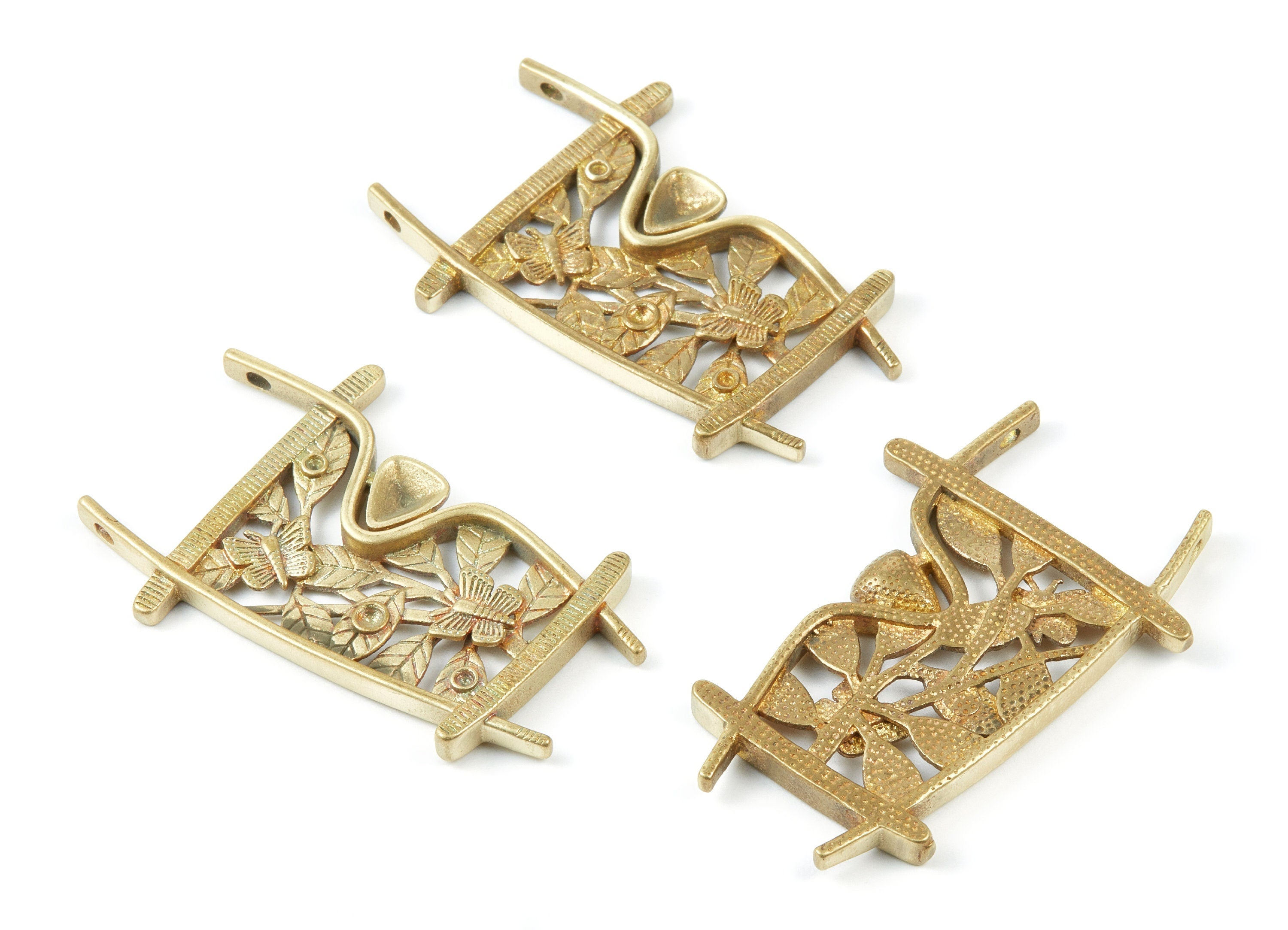 Brass Butterfly Charms - Butterfly Raw Brass Pendant With 2 Holes - Jewelry Supplies - 58.3x38.78x4mm - PP1519 - DOMEDBAZAAR