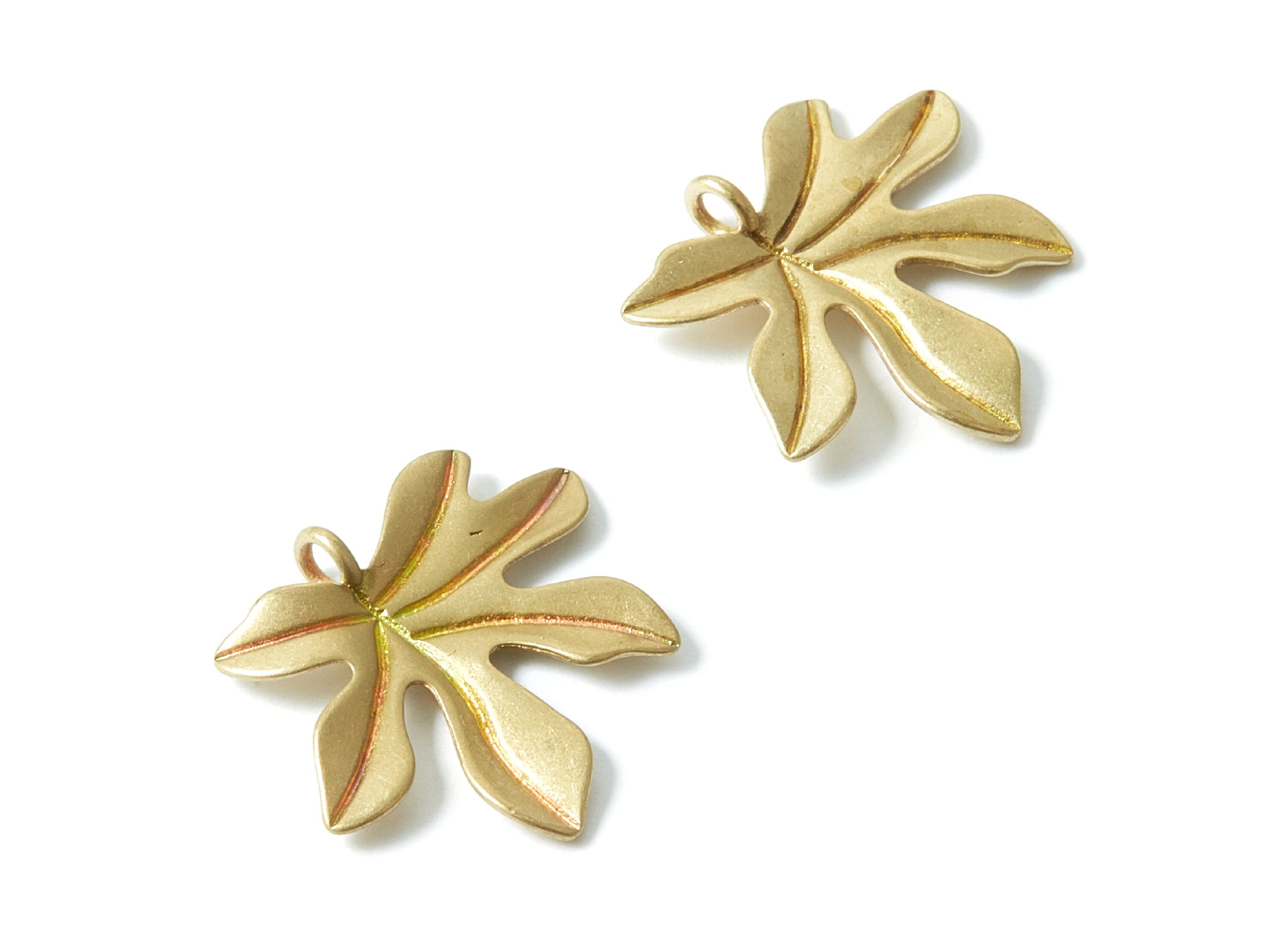 Raw Brass leaf Shaped Earring Charms - Raw Brass leaf Shaped Necklace Findings - Jewelry Supplies - 26x22x1.72mm - PP1534 - DOMEDBAZAAR