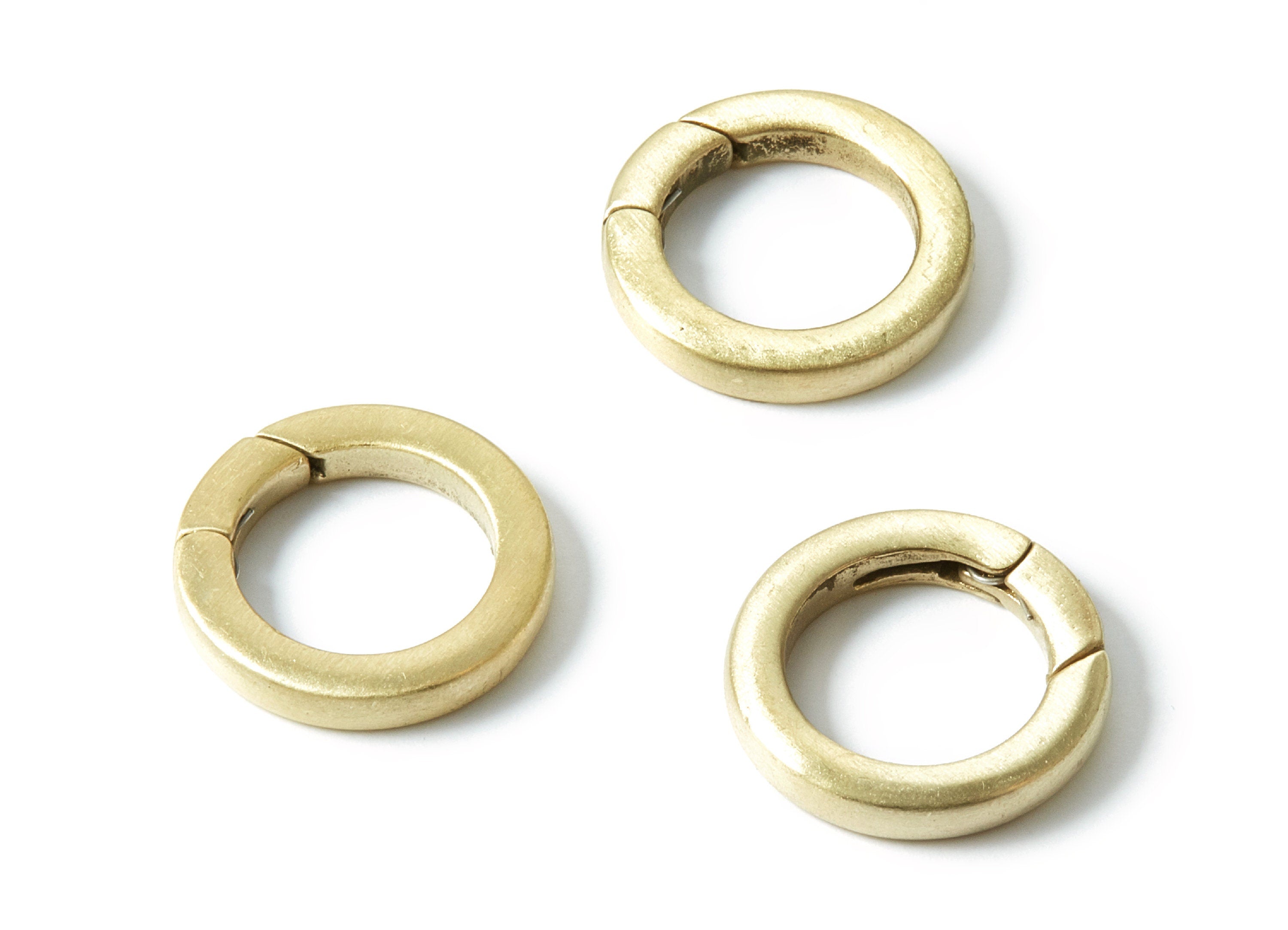 Brass Spring Clasps - Circle Shaped Raw Brass Ring - Open Spring Clasp - Jewelry Supplies - 21.37x21.37x3.5mm - PP1533 - DOMEDBAZAAR
