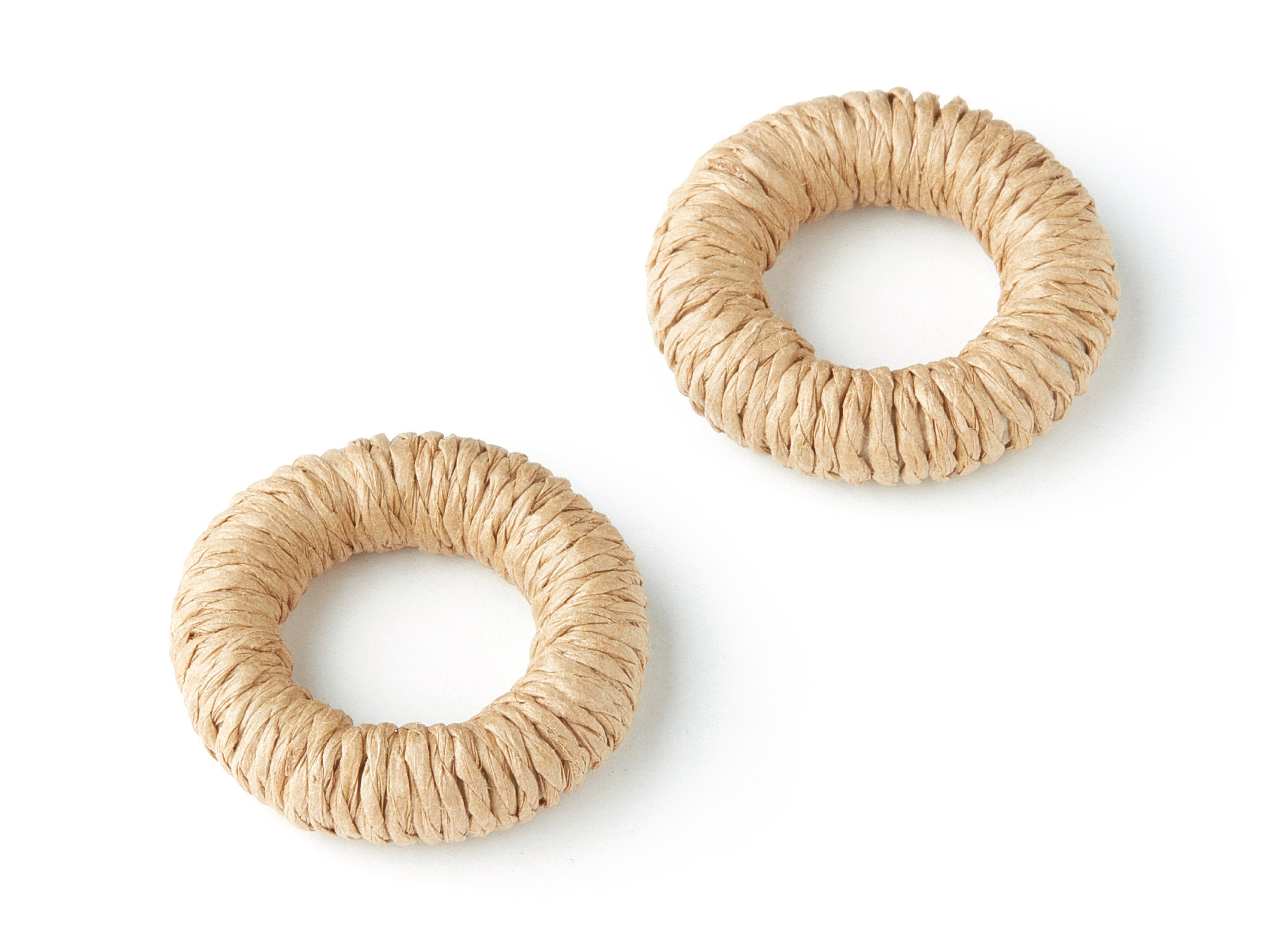 Handwoven Hemp Rope Earrings - Round Shaped Rope Pendants - Hemp Rope Charms - Jewellery Handmade - 31x31x7.77mm - RT1080 - DOMEDBAZAAR