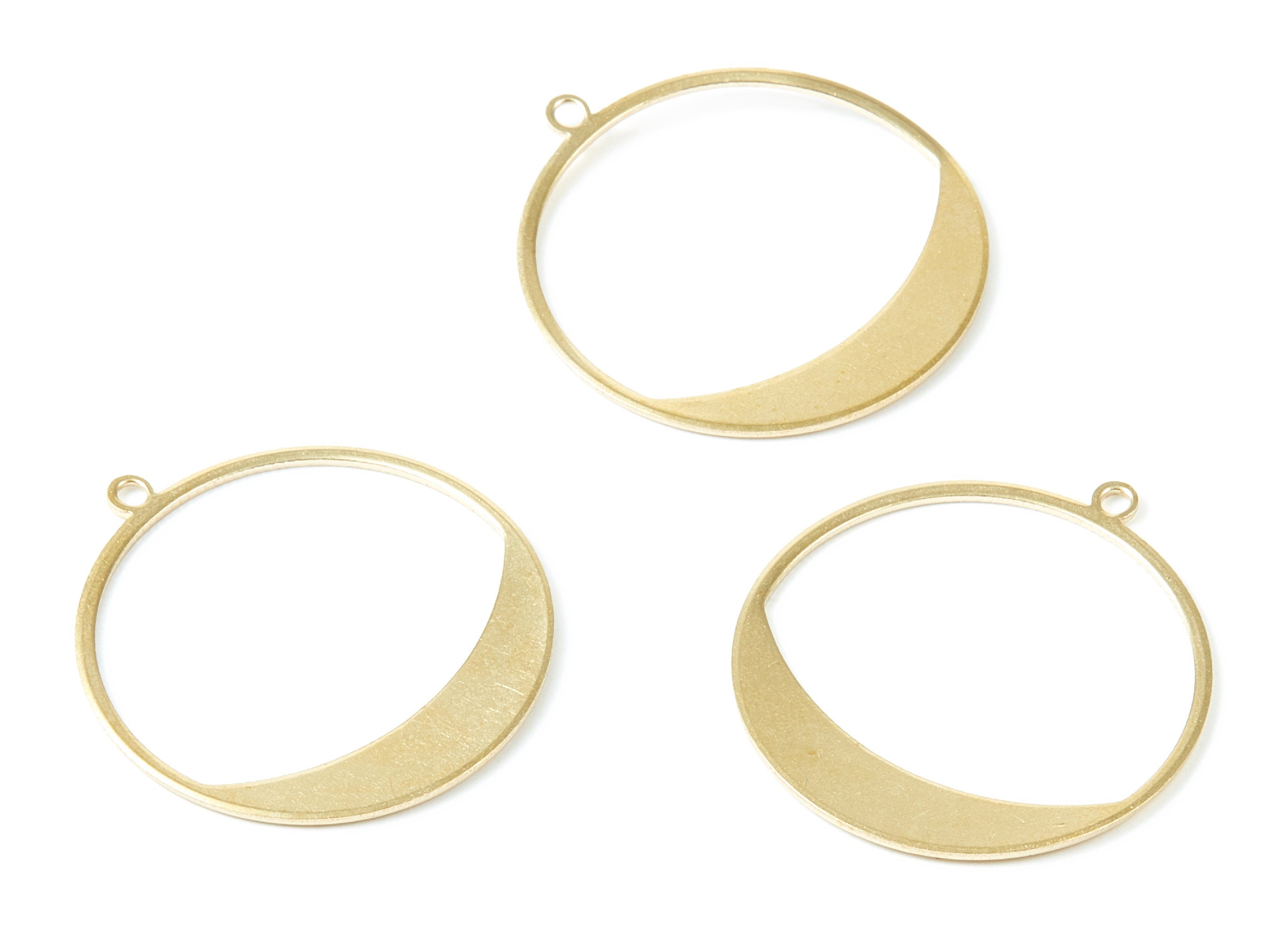 Brass Circle Charms - Circle shape Raw Brass Pendant - Earring Findings - Jewelry Supplies - 30.2x28.18x0.96mm - PP1816 - DOMEDBAZAAR