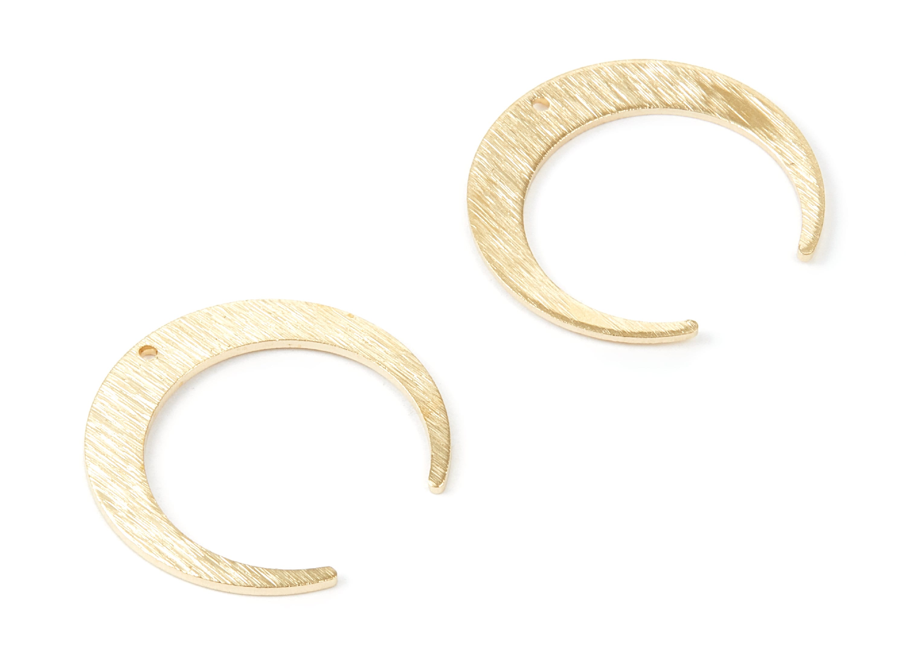 Brass Textured Moon Charms - Textured Moon Shaped Raw Brass Pedants - Earring Findings - Jewellery Supplies - 27.15x25.82x1mm - PP1883 - DOMEDBAZAAR