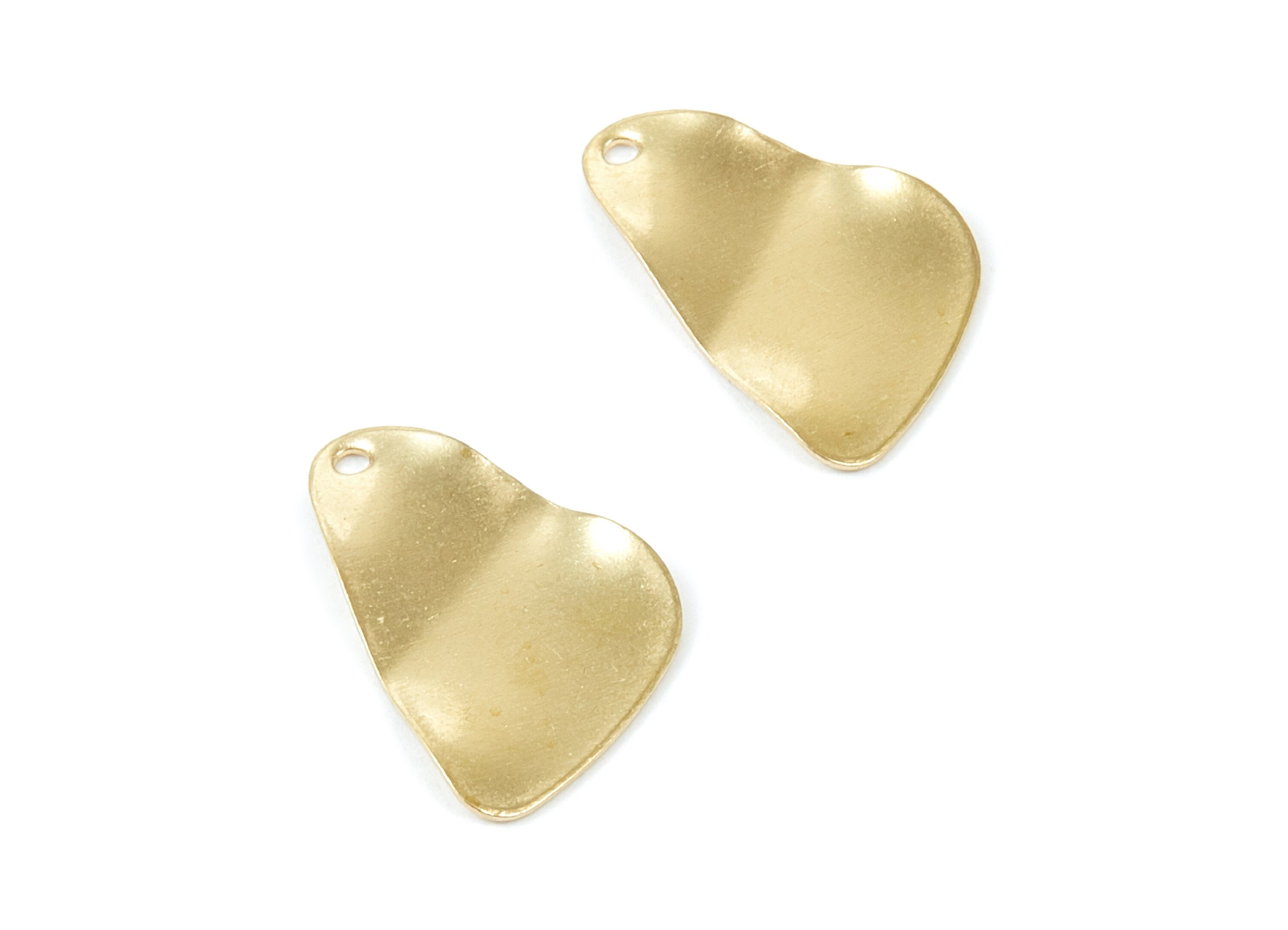 Brass Earring Charms - Irregular Geometric Shaped Raw Brass - Earring Findings - Jewelry Supplies - 18,7x12,8x0,7mm - PP2128 - DOMEDBAZAAR